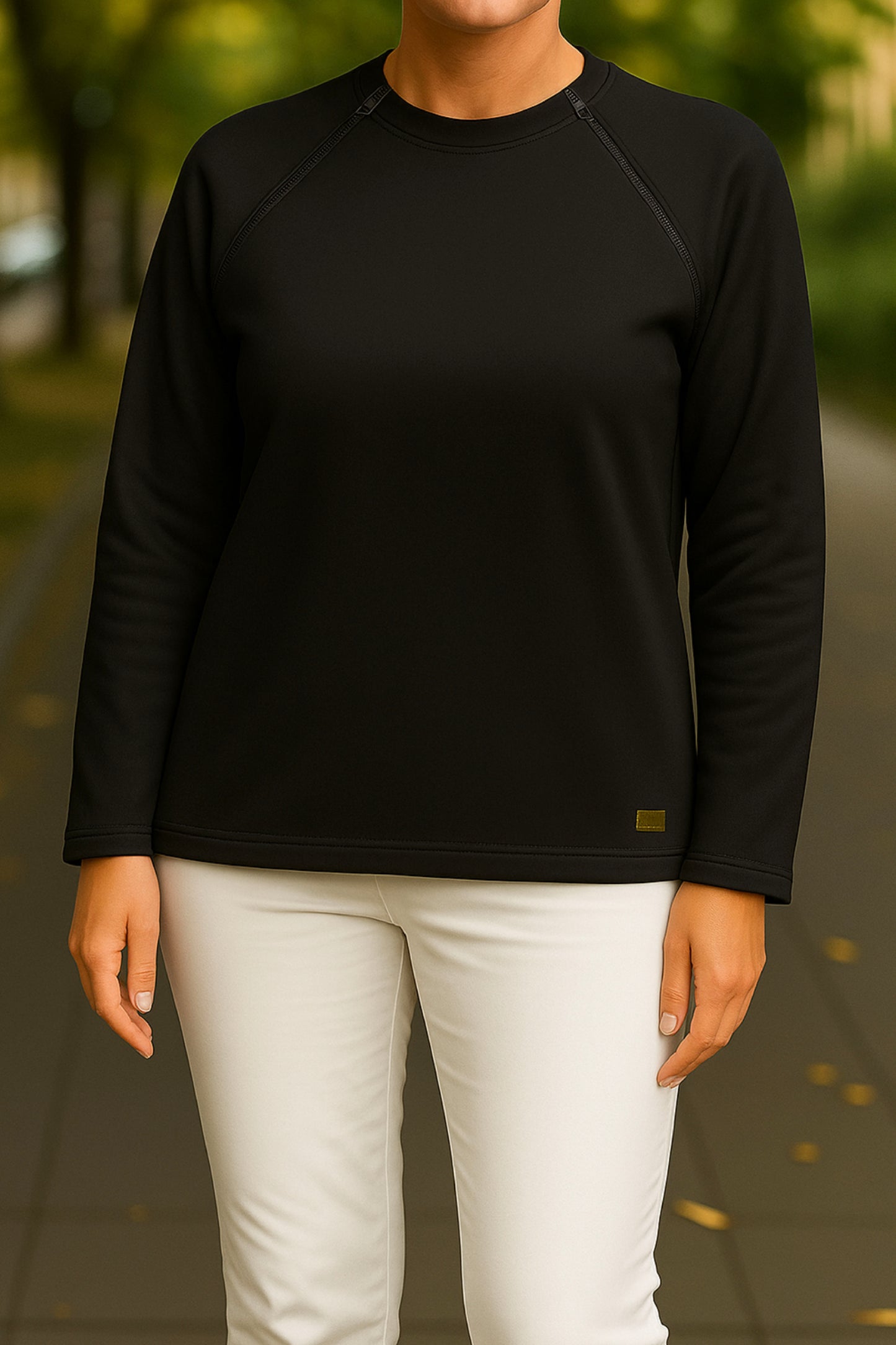 Women's Adaptive Medical Clothing: Comfort and Accessibility Top with Dual Zippers and Invisible Sleeves