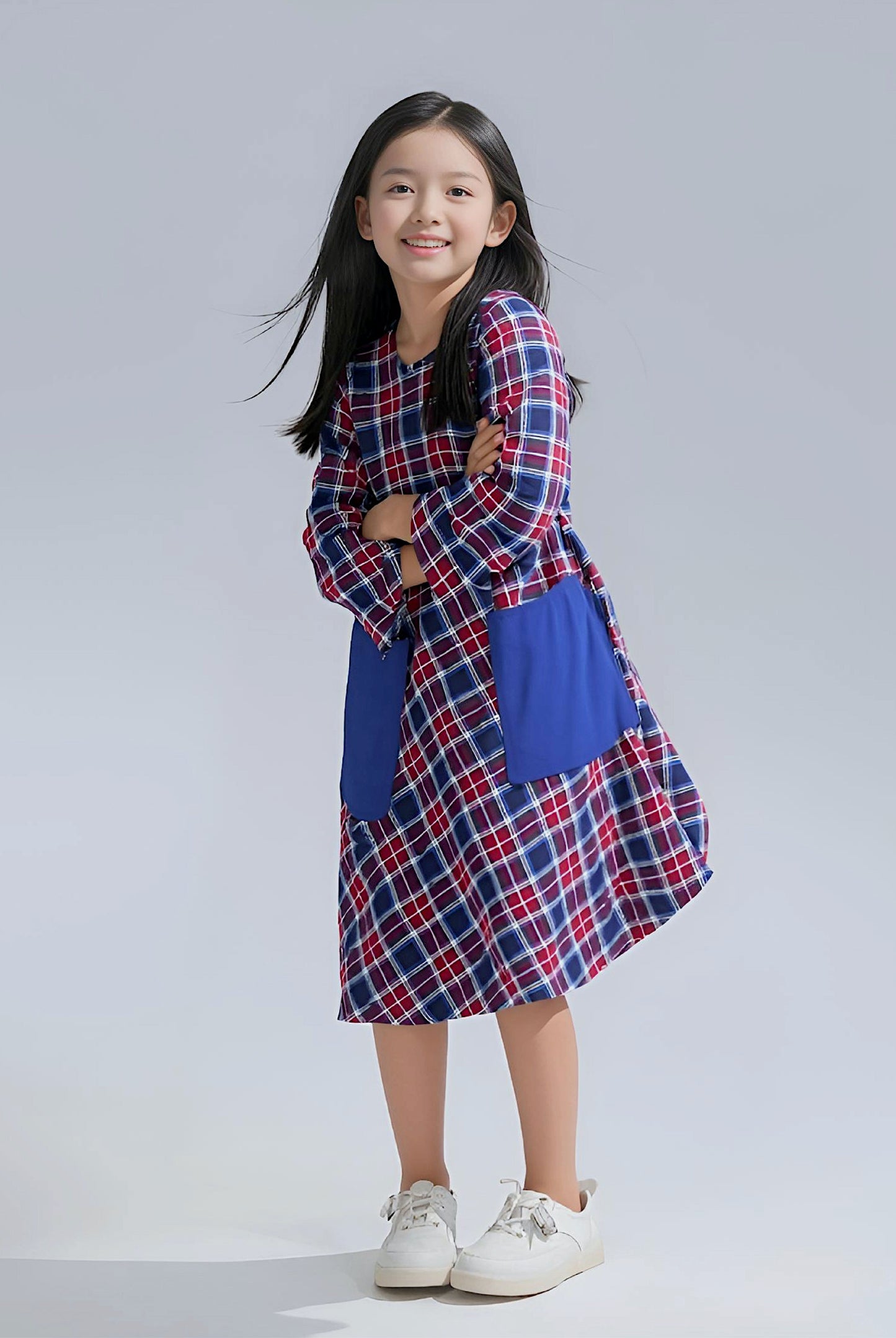 Kids Adaptive Stretch Woven Dress, Back Zipper & Sleeve Easy Undressing