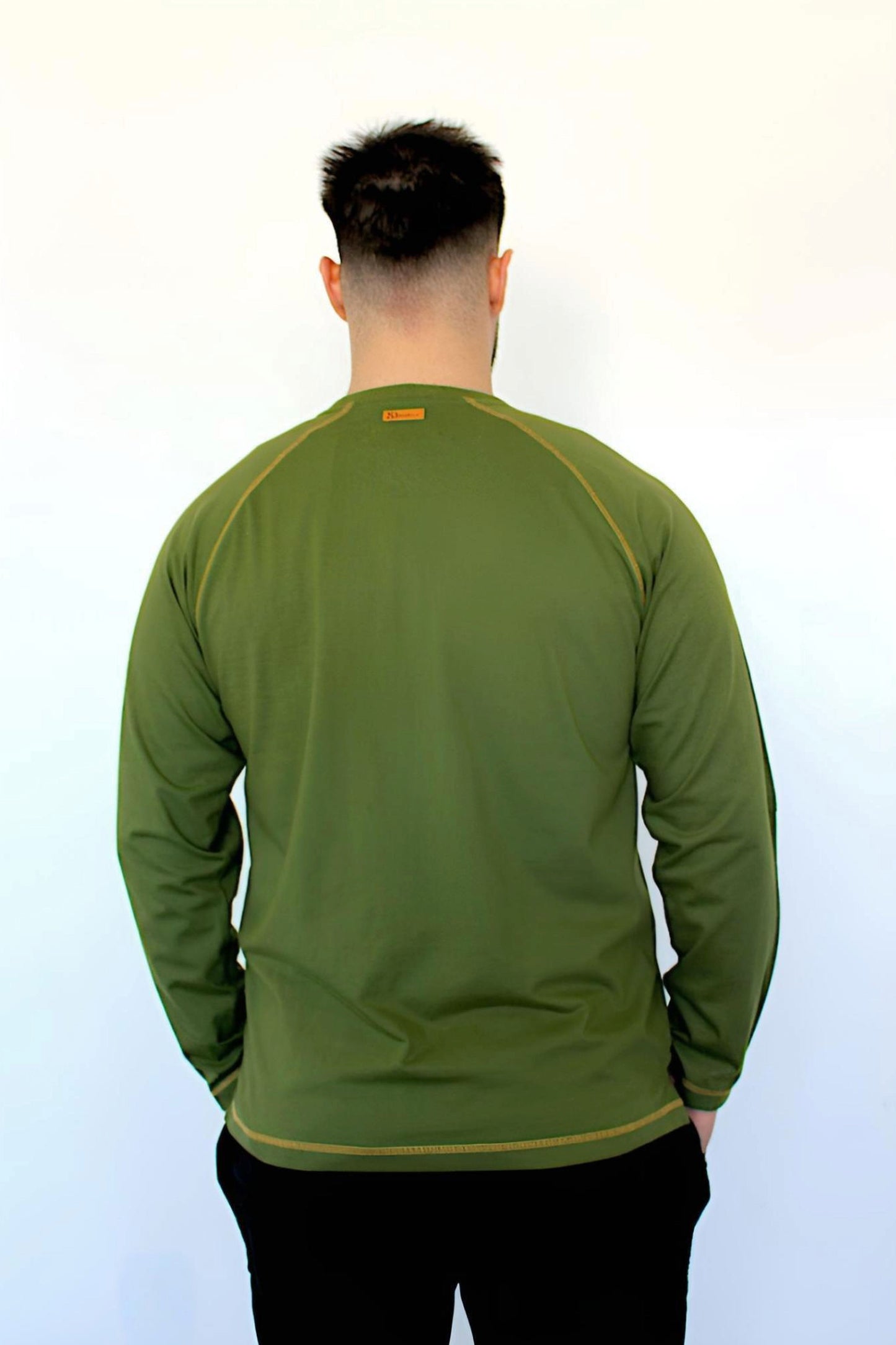 Men’s Adaptive Clothing Long Ragland Sleeve Soft Style Cotton Crow Neck Top, Half Zipper Front, Ragland Sleeve Zipper Easy Undressing