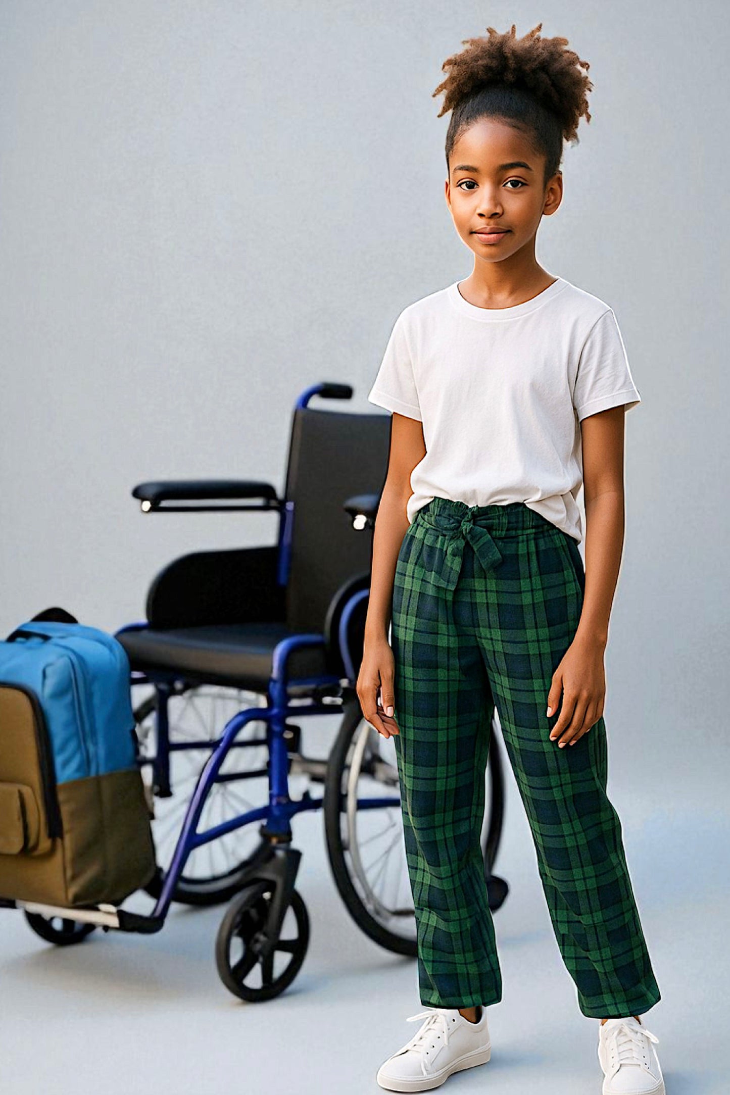 Adaptive Kids Stretch Pants: Elastic Waistband, Full Side Zipper for Easy Undressing