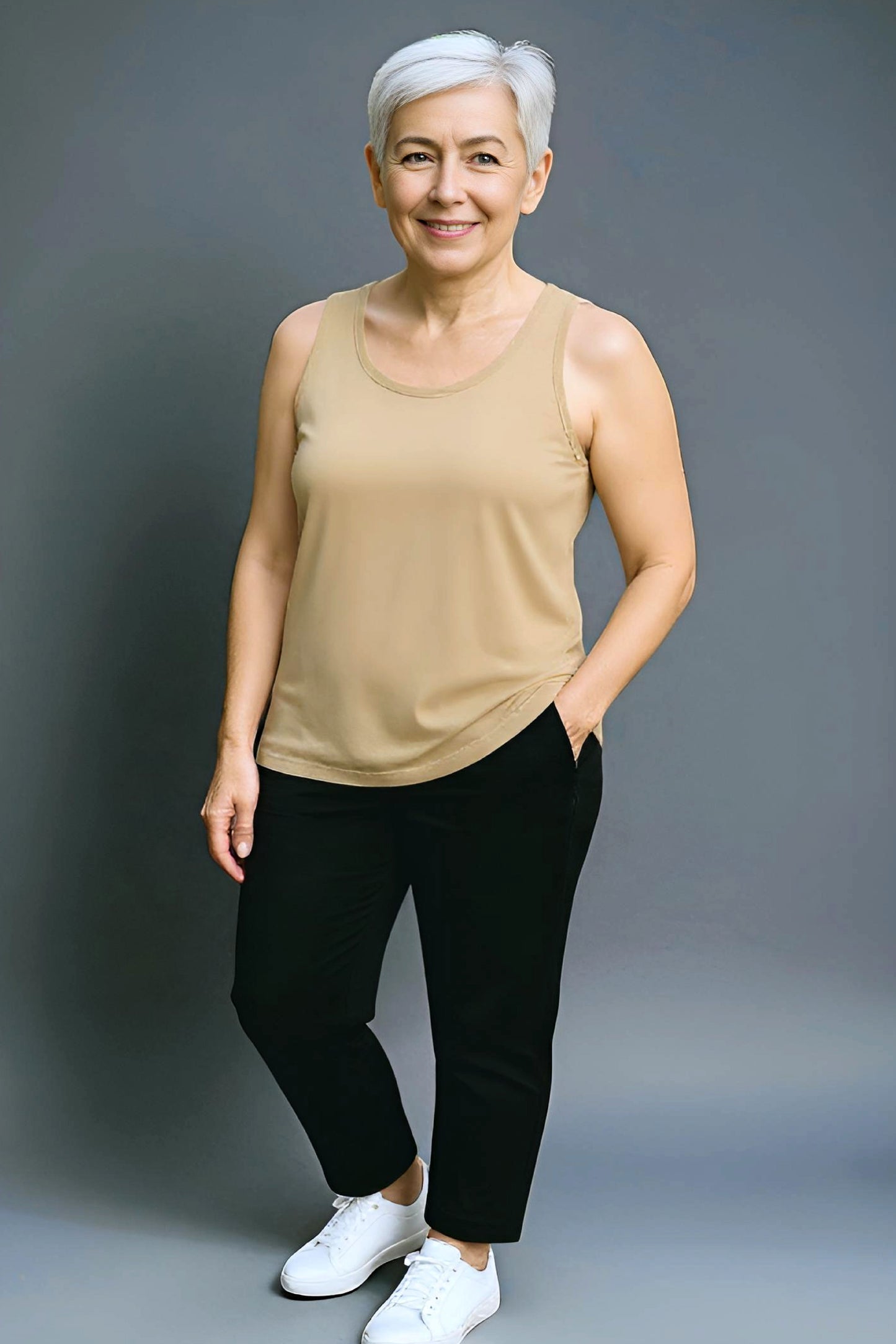 Women's Adaptive Clothing: Versatile Comfort Tank Tops, with Functional Back Flip-Flap, For Easy Undressing