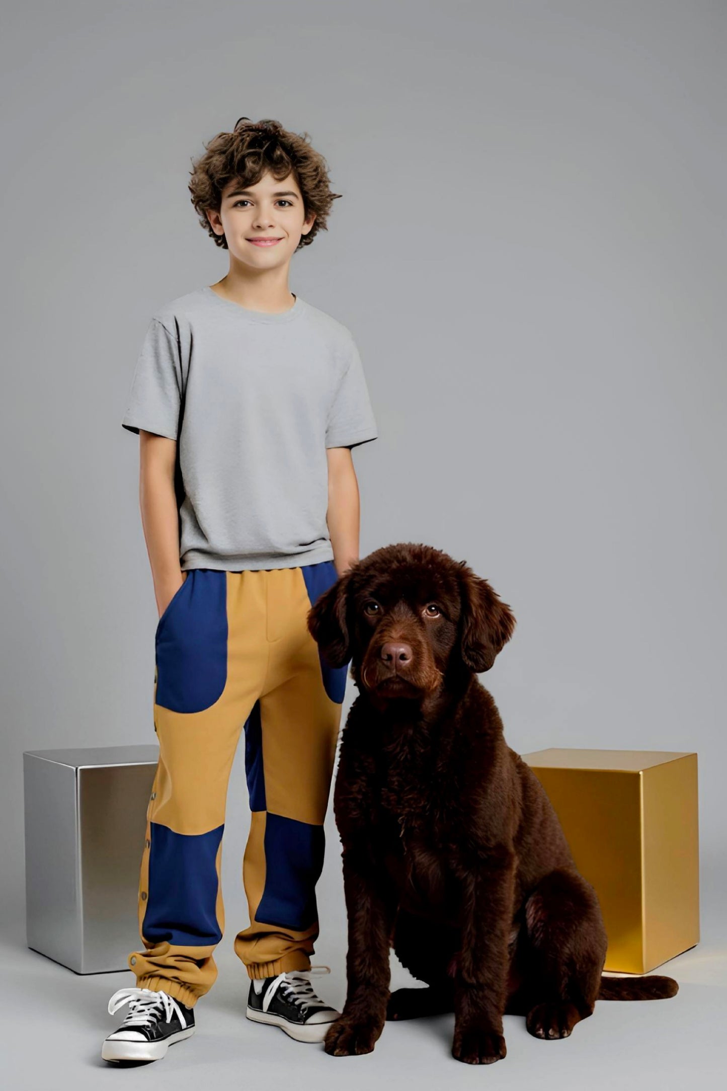 Adaptive Kids Jogger Pants: Adjustable Elastic Waist, Full Side Zipper for Easy Undressing
