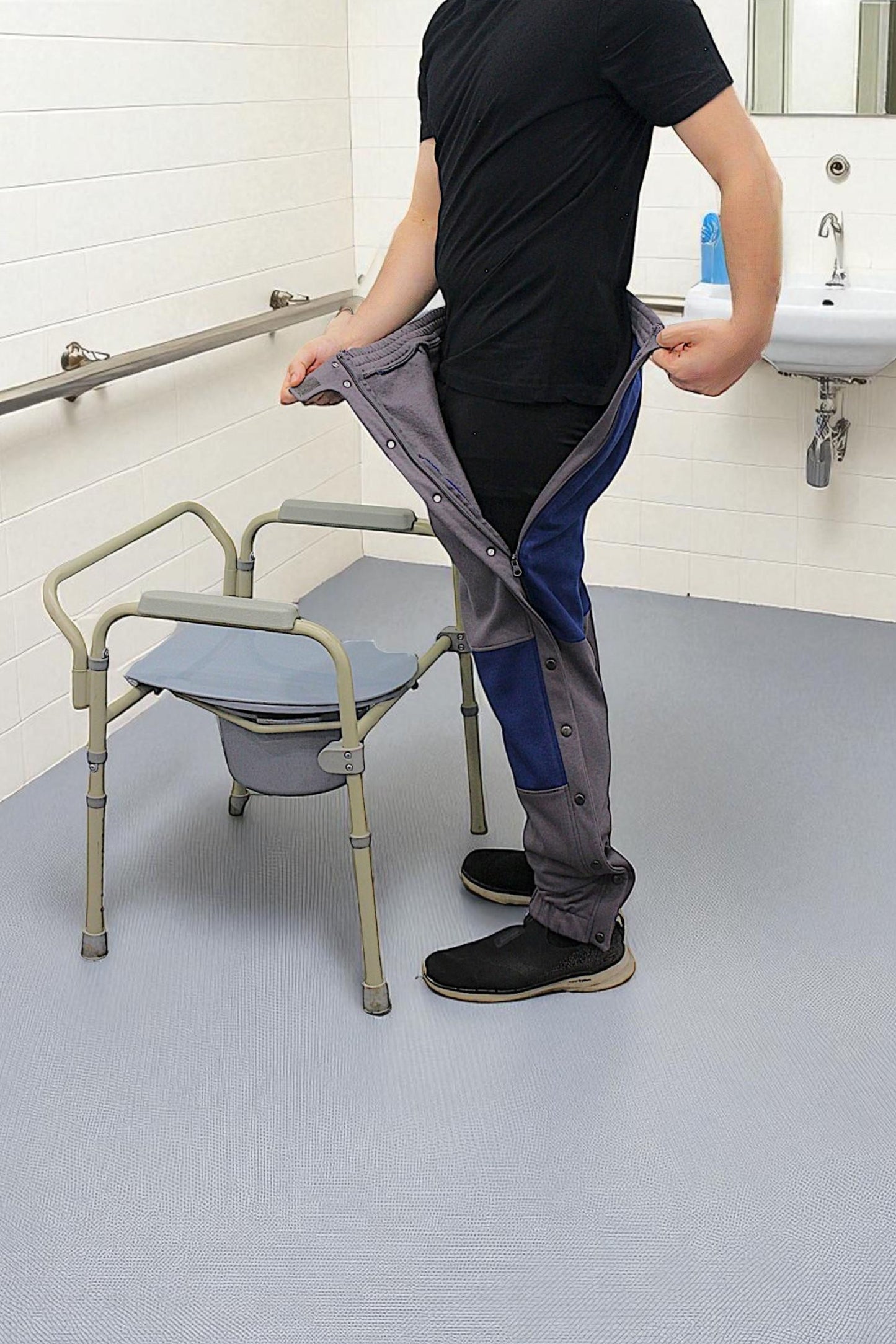 Adaptive Kids Jogger Pants: Adjustable Elastic Waist, Full Side Zipper for Easy Undressing