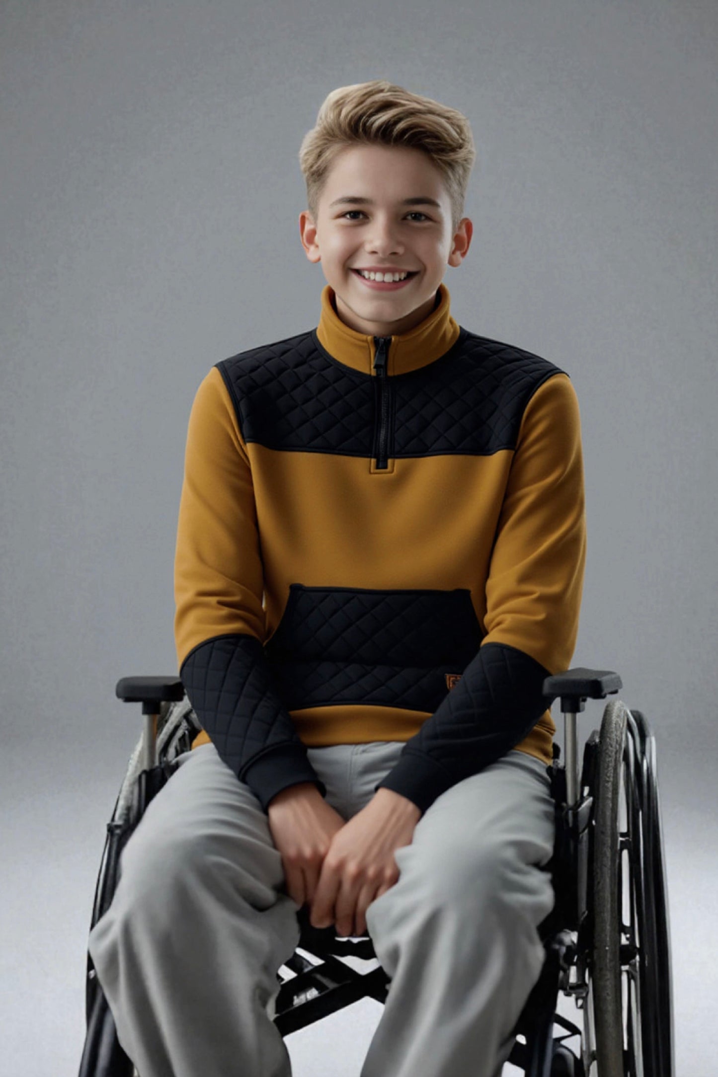 Adaptive Kids Unisex Sweatshirt: Front Zipper and Easy-Undressing Sleeves