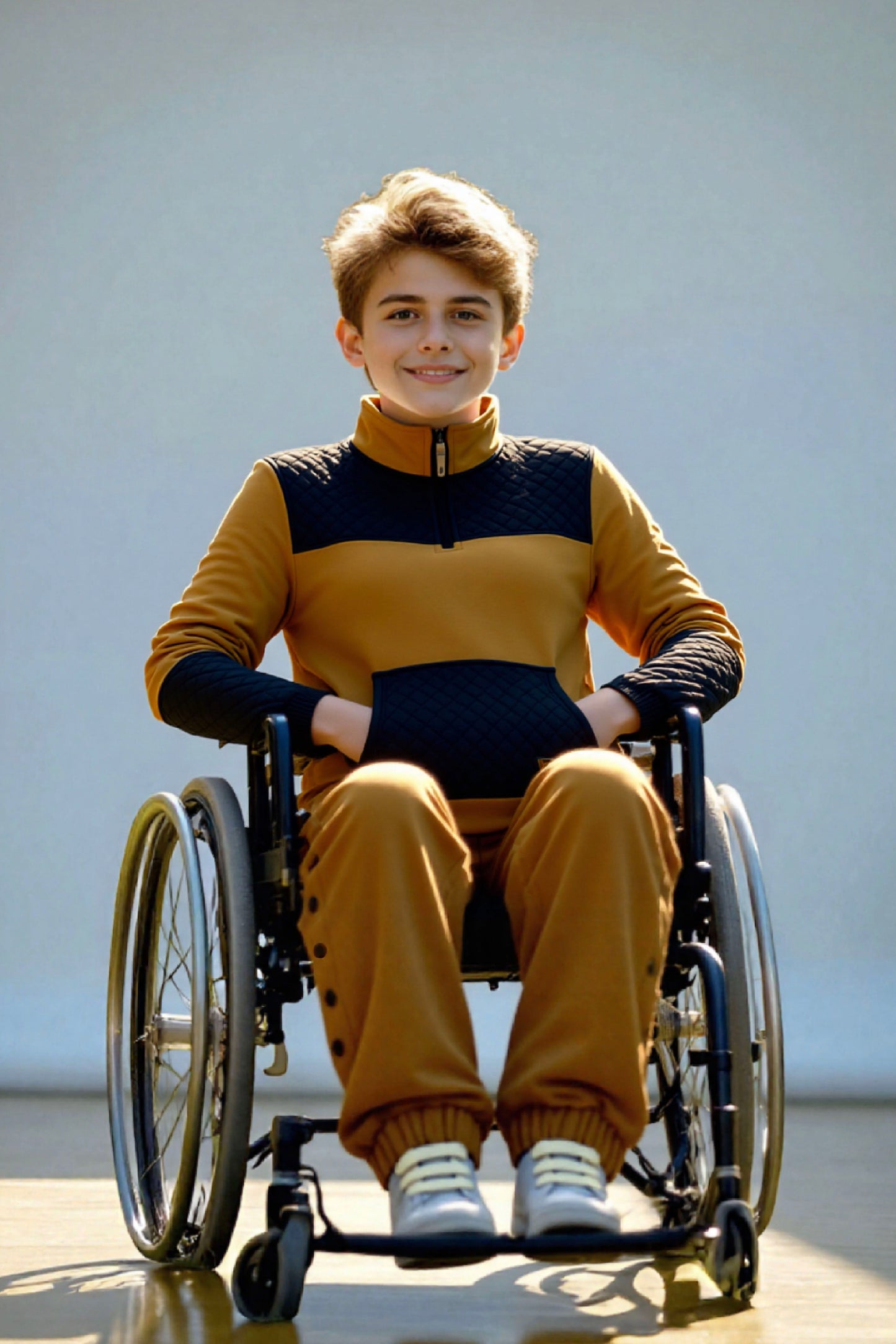 Adaptive Kids Unisex Sweatshirt: Front Zipper and Easy-Undressing Sleeves