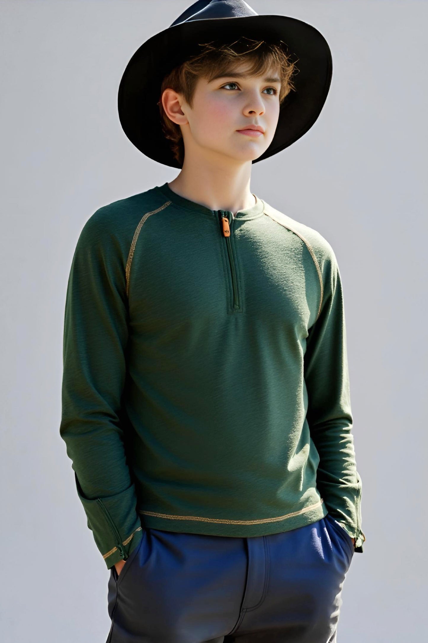 Adaptive Kids Soft Cotton Top, with Front Zipper & Easy-Undressing Sleeves