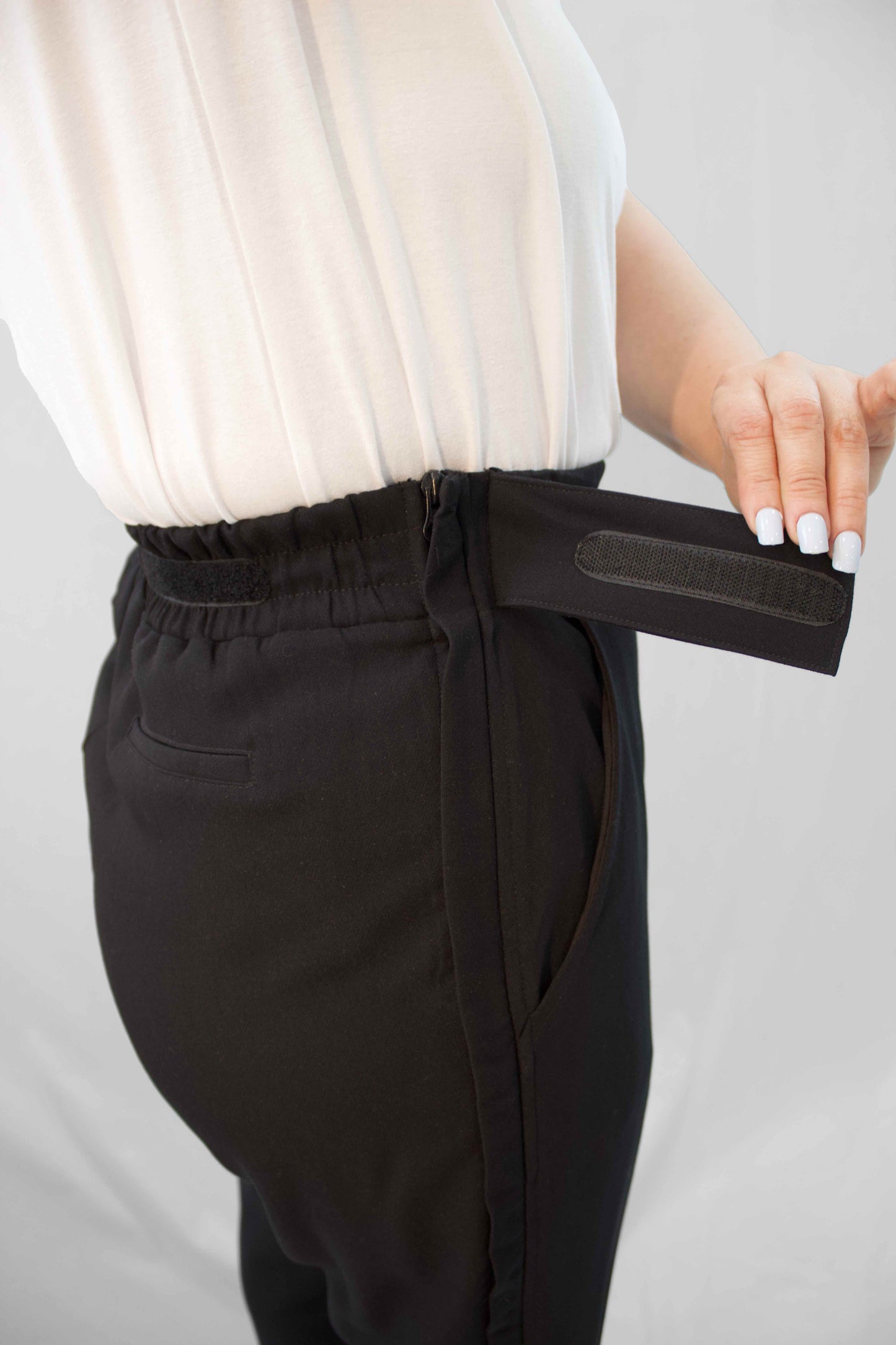 Women's Adaptive Clothing: Stretch Trousers Pant, Elastic Waistband, Side Zipper for Easy Dressing