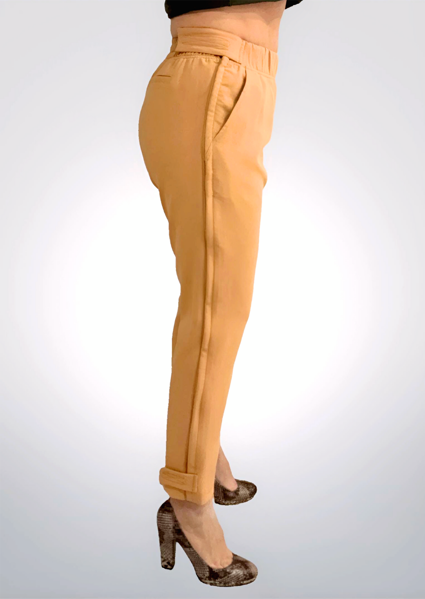 Women's Adaptive Clothing: Stretch Trousers Pant, Elastic Waistband, Side Zipper for Easy Dressing