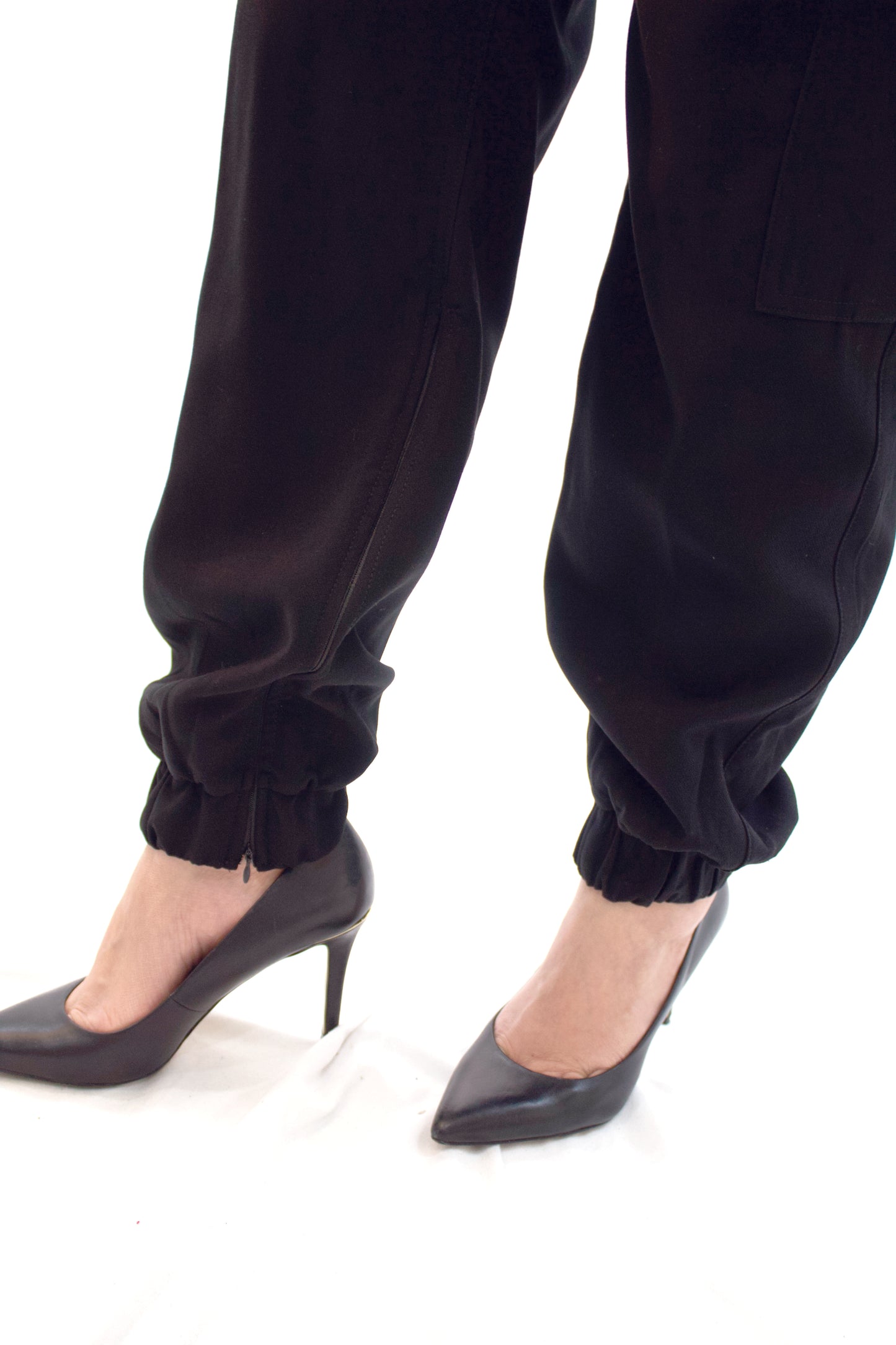 Women's Adaptive Clothing: Stretch Classic Cargo Pocket Pant, Elastic Waistband, Zipper Each Side for Easy Dressing
