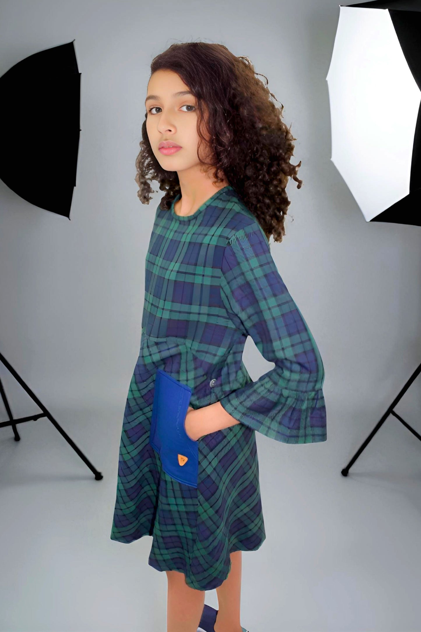 Kids Adaptive Stretch Woven Dress, Back Zipper & Sleeve Easy Undressing