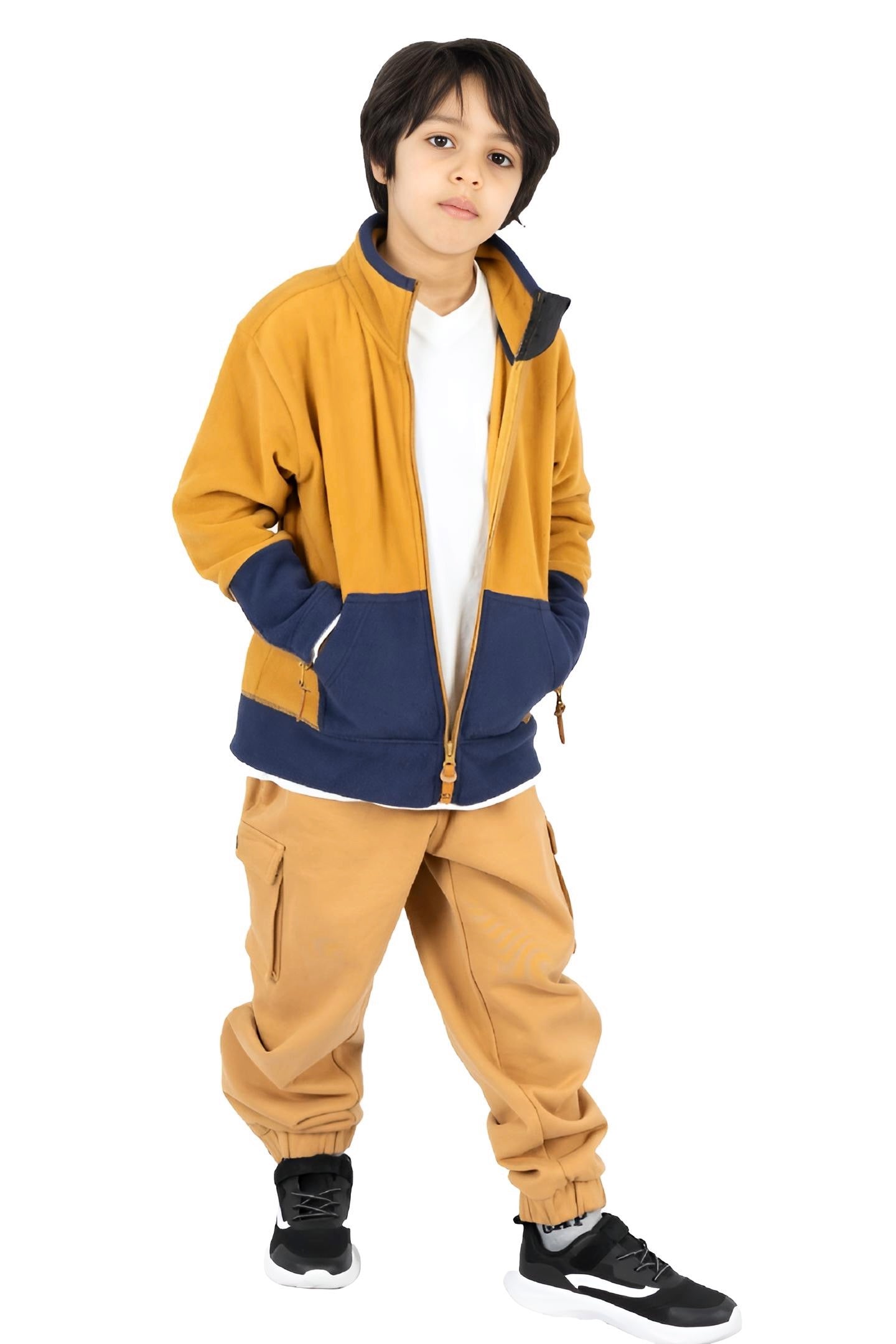 Adaptive Kids Jacket: Front Full Zipper, Cargo Pocket, Easy-Undressing Sleeves