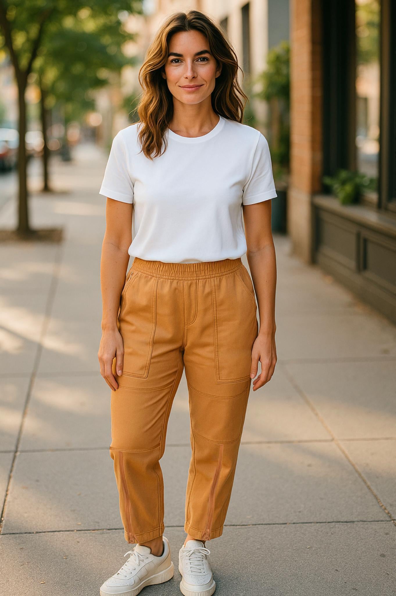 Women's Adaptive Clothing: Stretch Trousers Pant, Full Elastic Waistband, Side Zippers for Easy Undressing