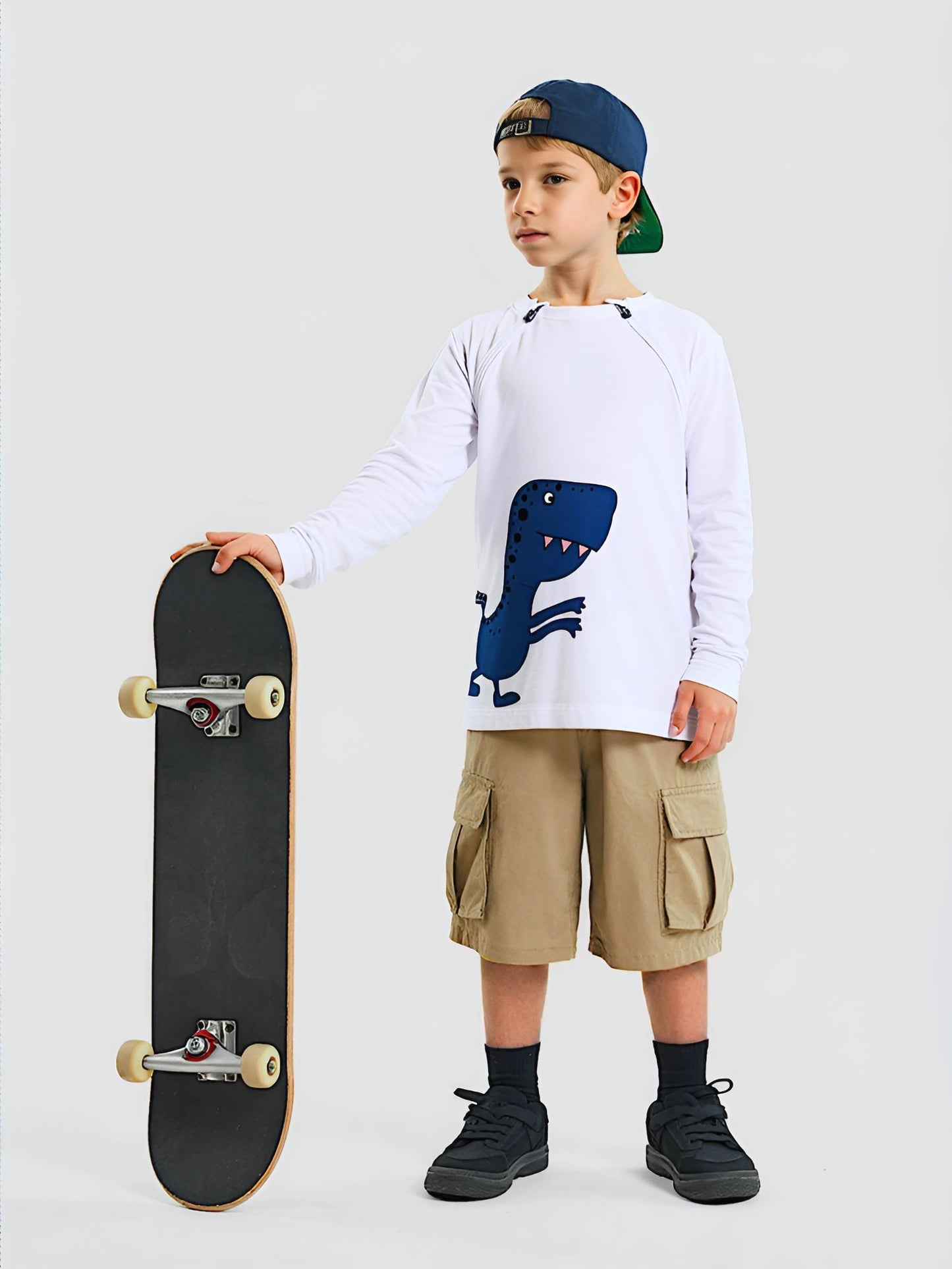 Adaptive Clothing: Dragon Print Kids’ Top with Two Front Neck Zippers