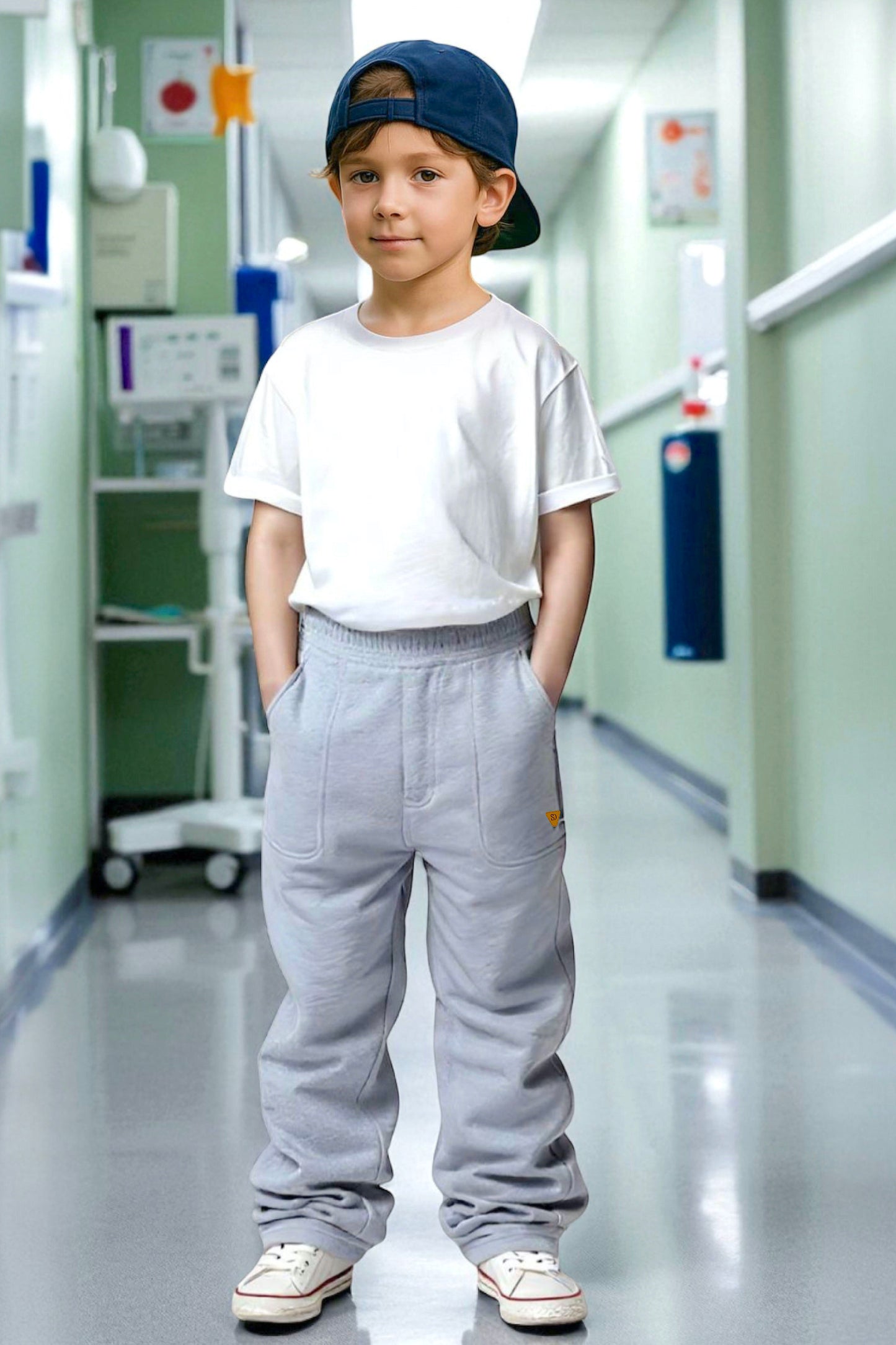 Adaptive Kids Sweatpants: Adjustable Elastic Waist, Zippered Sides for Easy Undressing