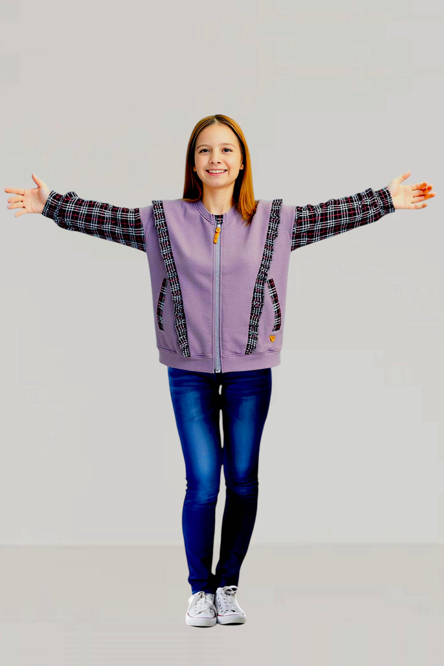 Adaptive Kids Sweatshirt, with Pockets, Magnetic Zipper & Easy-Undressing Sleeves