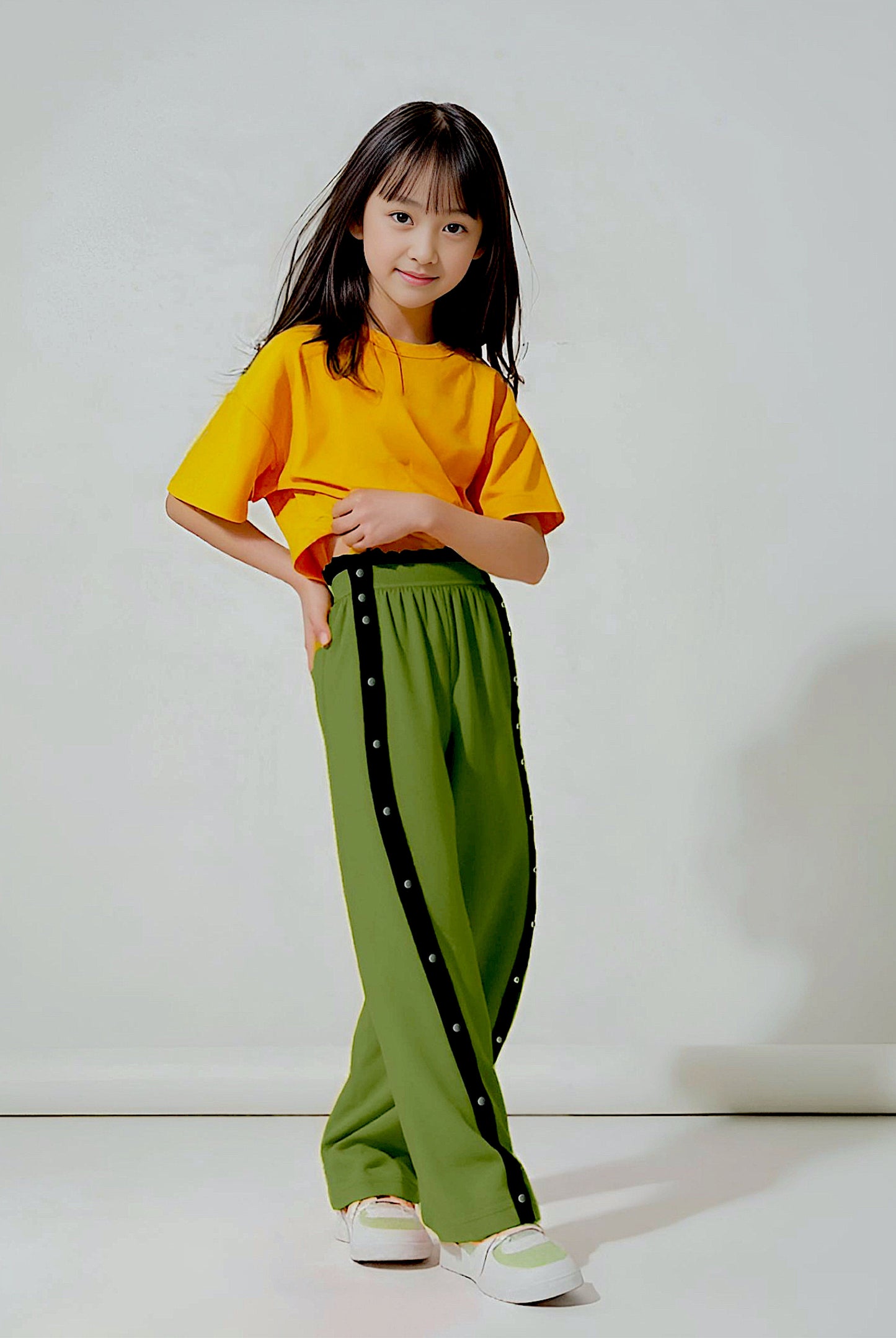Adaptive Kids Sweatpants, with Full Elastic Waist & Side Full Zipper for Easy Undressing