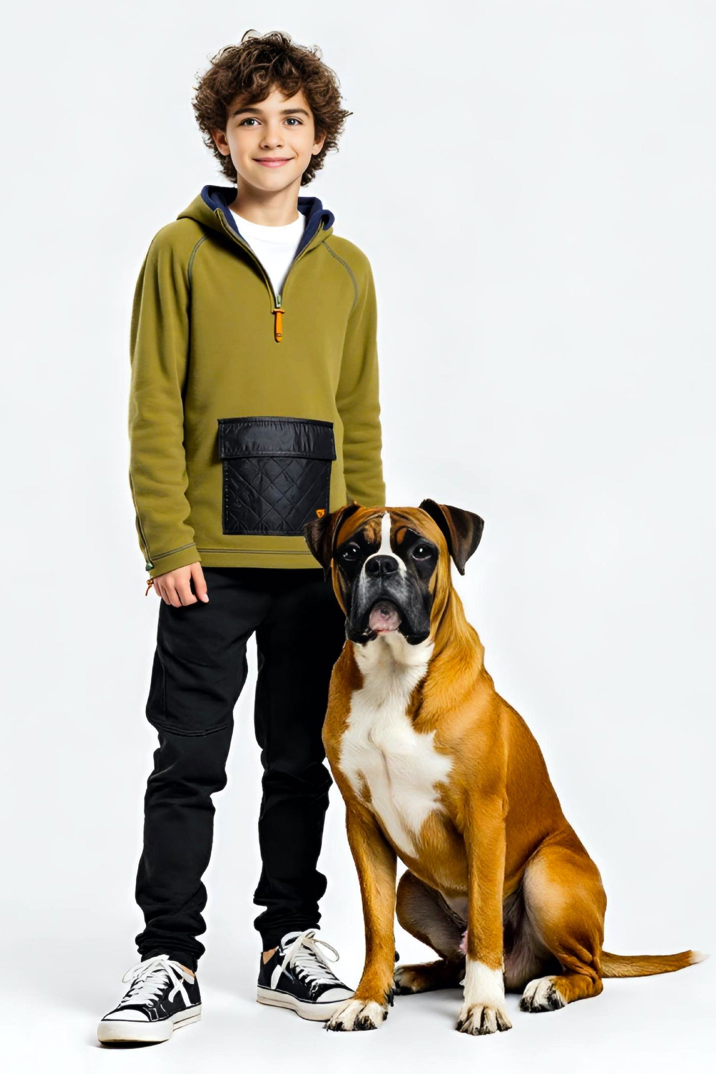 Adaptive Kids Pullover: Front Zipper, Cargo Pocket, Easy-Undressing Sleeves