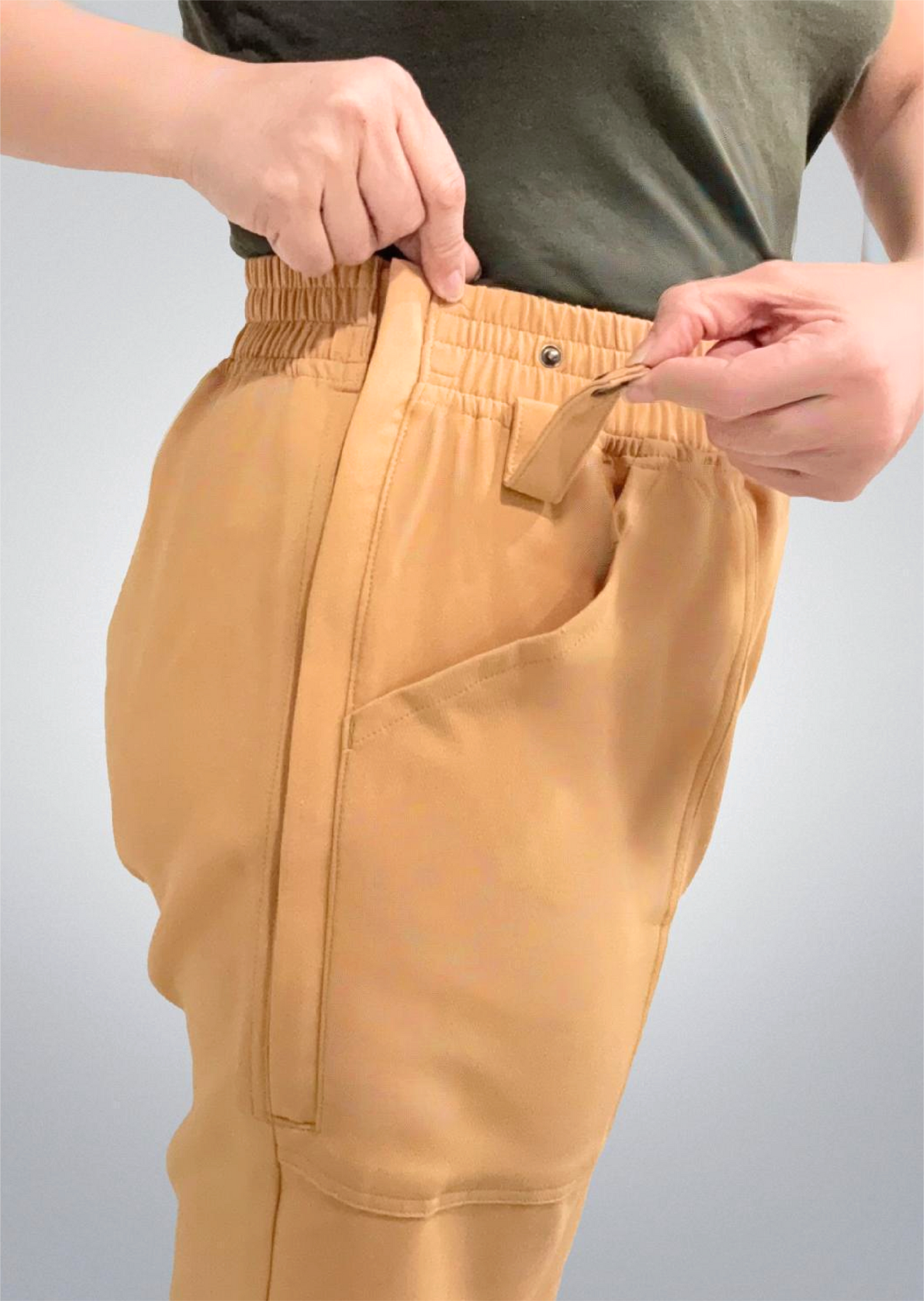 Women's Adaptive Clothing: Stretch Trousers Pant, Full Elastic Waistband, Side Zippers for Easy Undressing