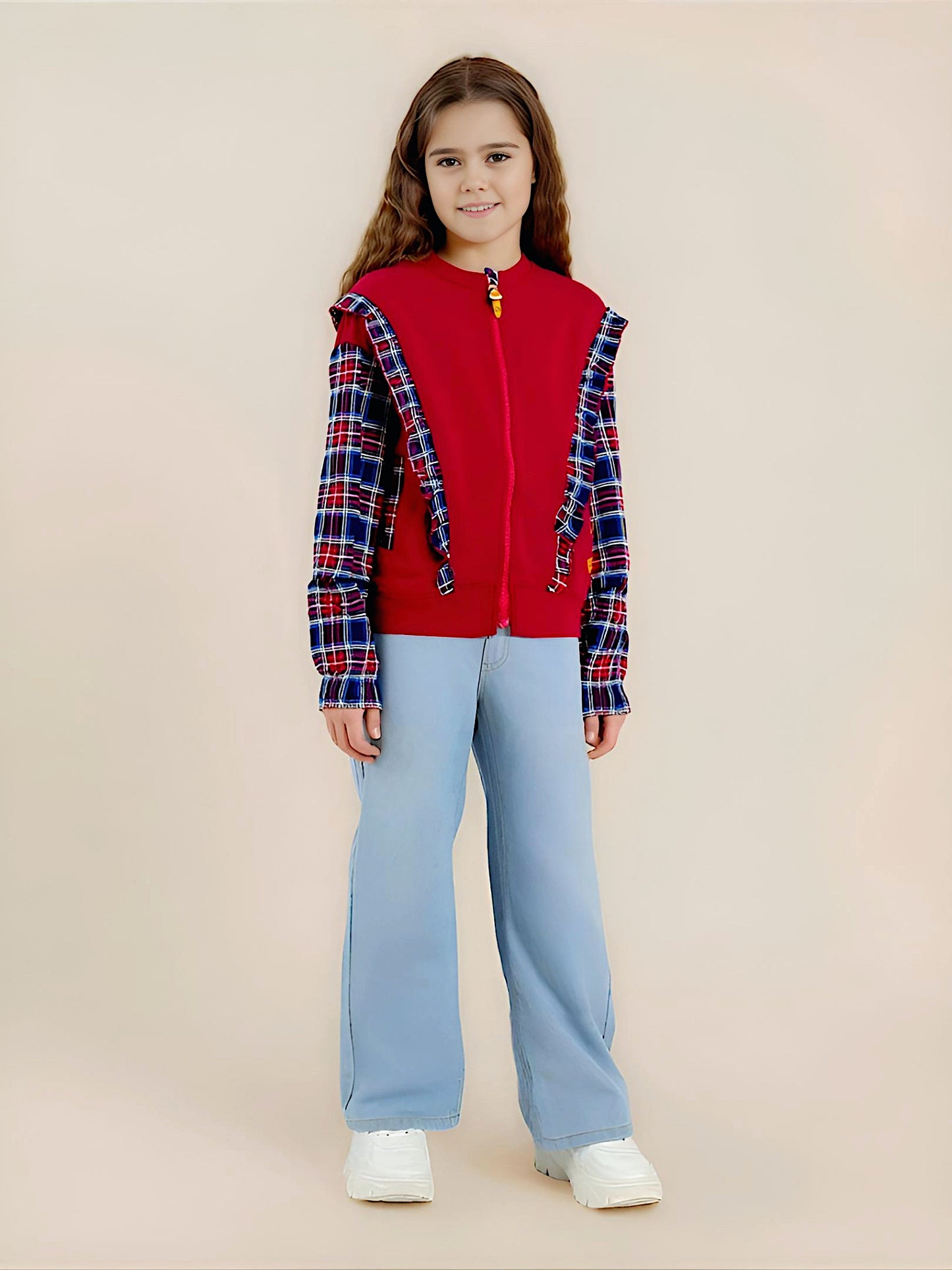 Adaptive Kids Sweatshirt, with Pockets, Magnetic Zipper & Easy-Undressing Sleeves