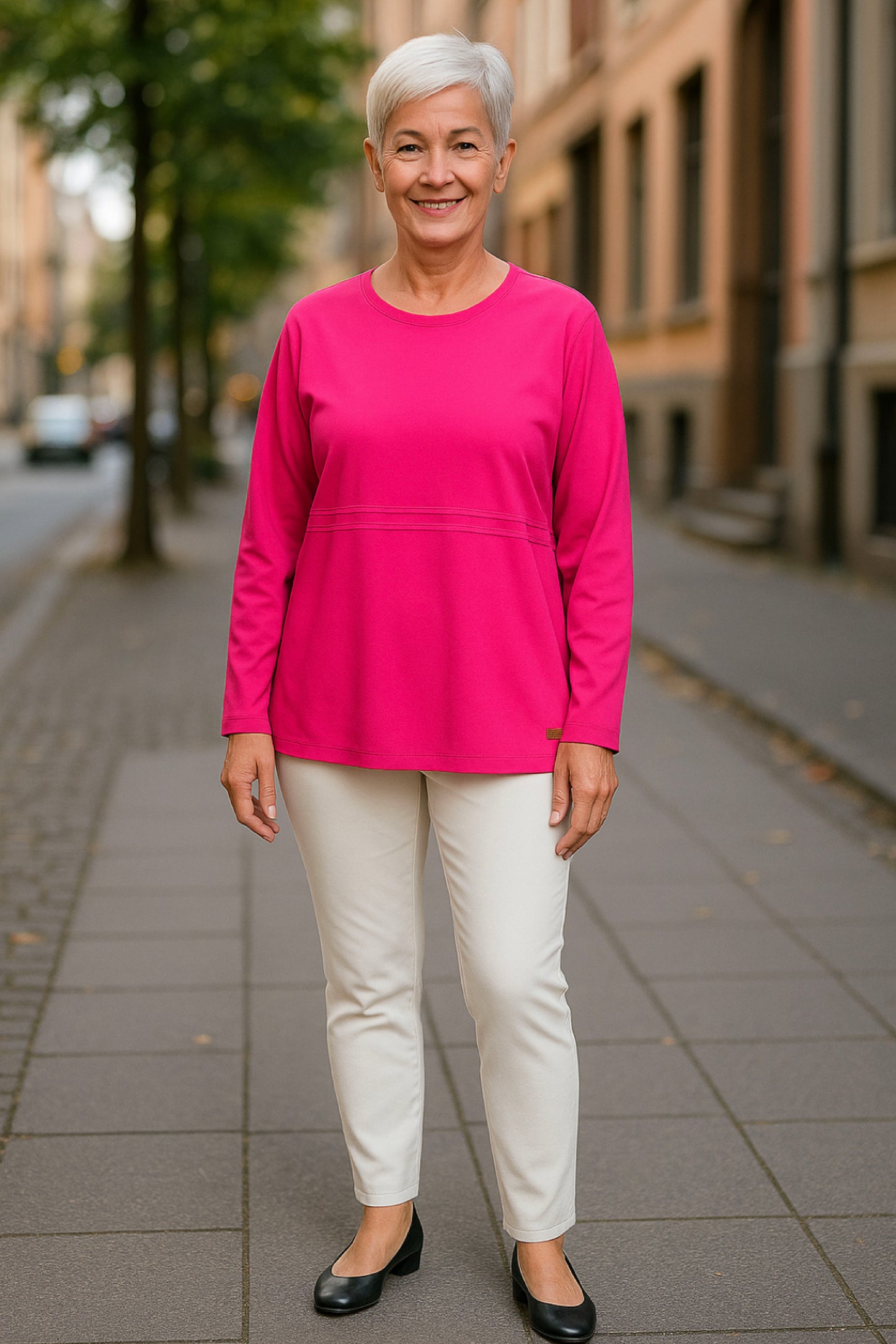 Women's Adaptive Clothing: Top with supplementary zippers below the chest and at the shoulders For easy dressing