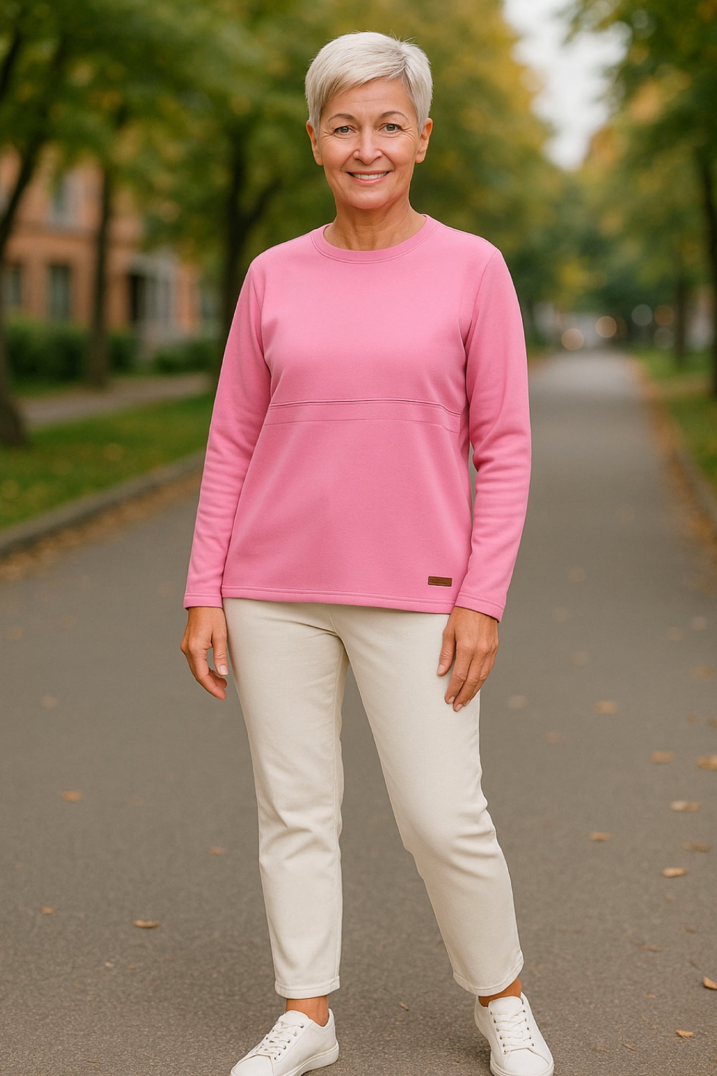 Women's Adaptive Clothing: Top with supplementary zippers below the chest and at the shoulders For easy dressing
