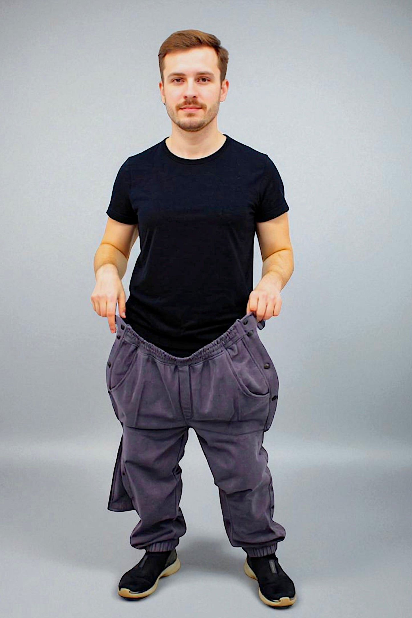 Adaptive Kids Cargo Joggers: Adjustable Elastic Waist & Side Zipper for Easy Undressing