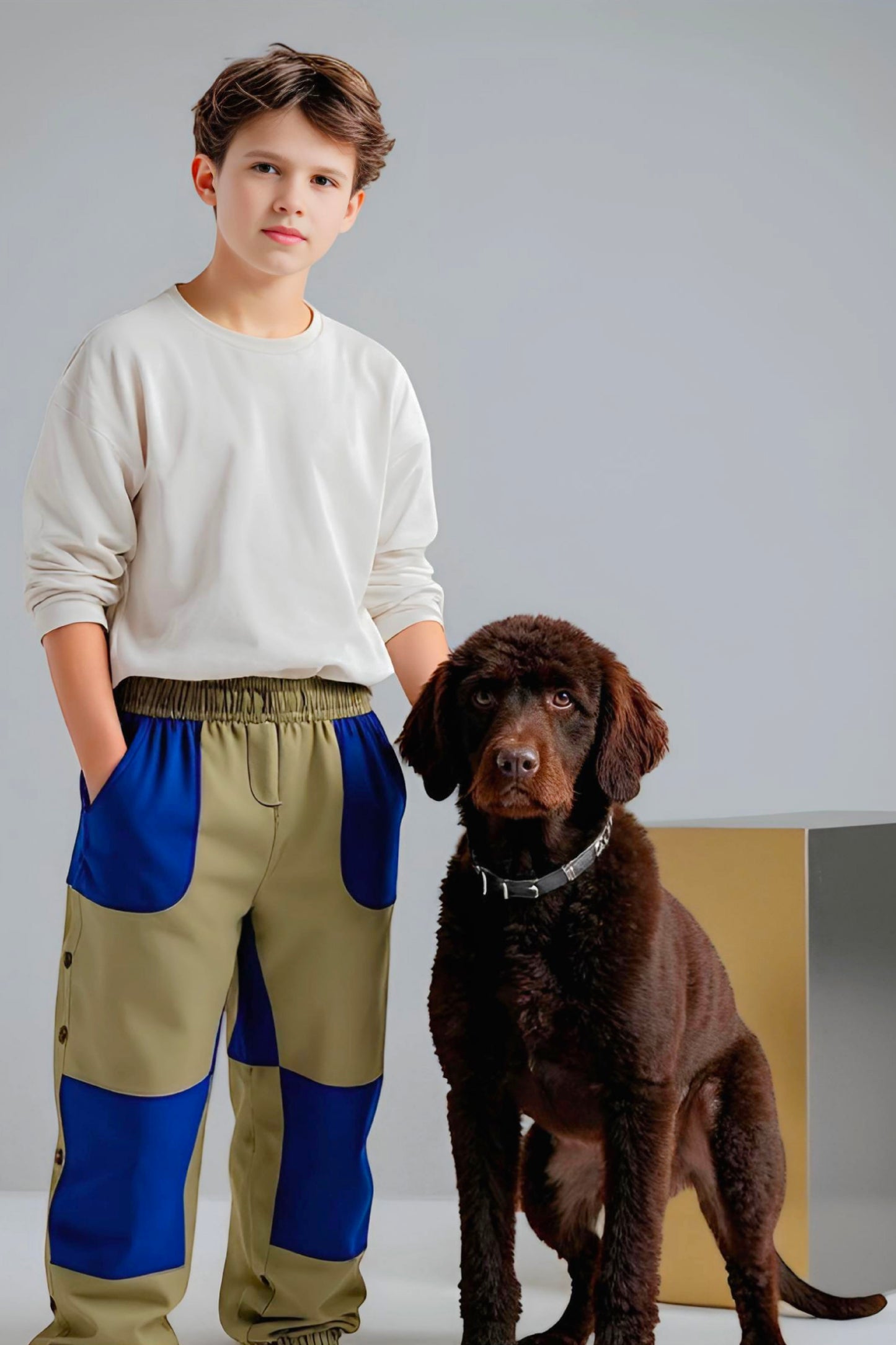 Adaptive Kids Jogger Pants: Adjustable Elastic Waist, Full Side Zipper for Easy Undressing