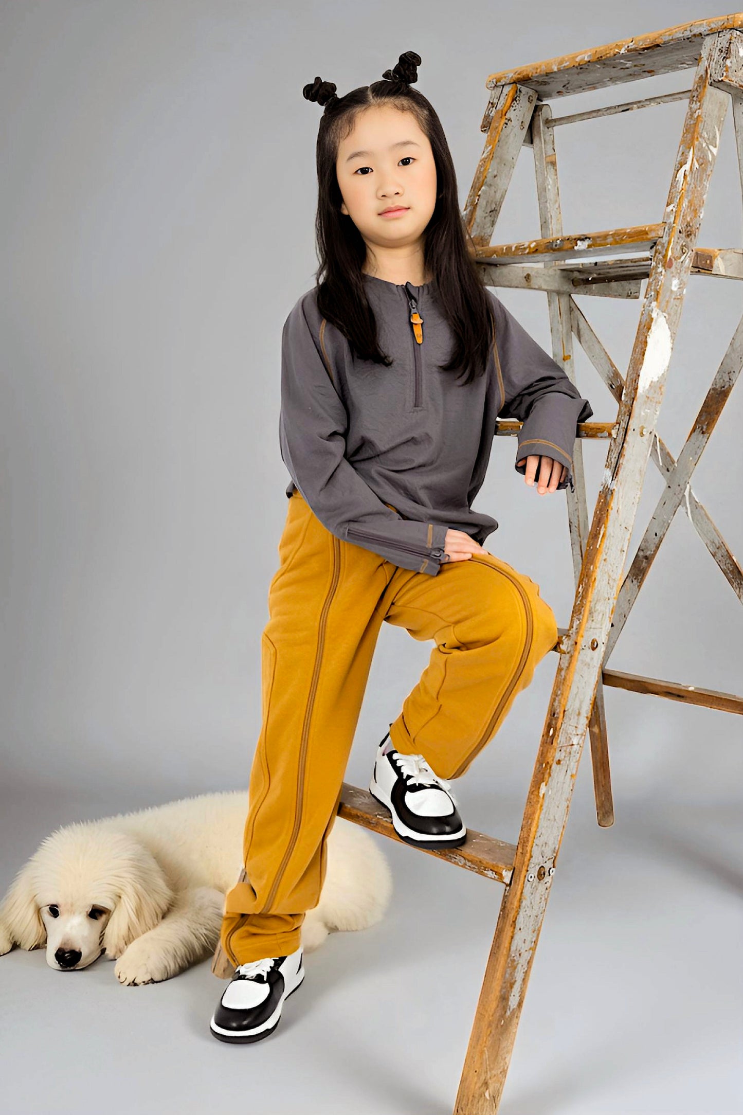 Adaptive Kids Sweatpants with Full-Leg Zippers for Easy Undressing