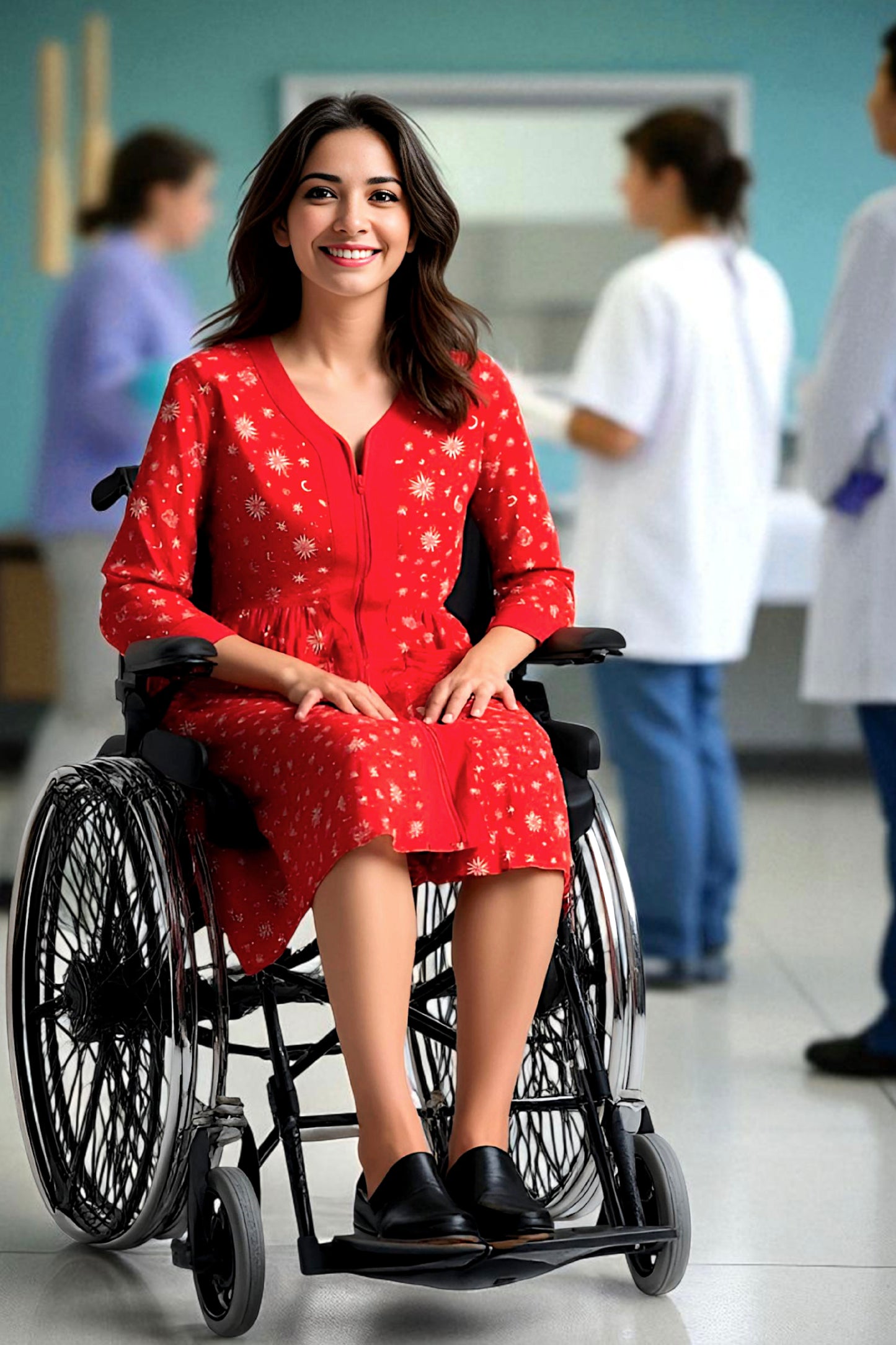 Adaptive Women's Dress Pyjamas: with Long Sleeve, Stylish, Practical,
and Perfect for Peaceful Nights, Ideal for Adaptive or Medical Needs