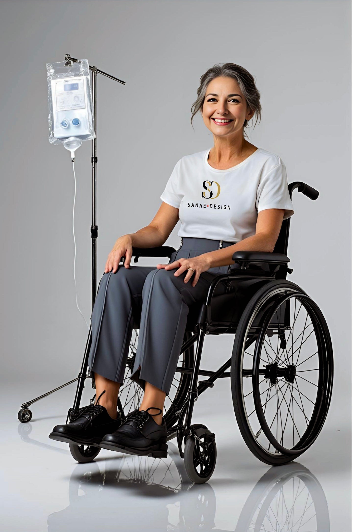 Women's Adaptive Clothing: Stretch Trousers Pant, Waist Elastic, and a Front Full Leg Zip for Easy Undressing