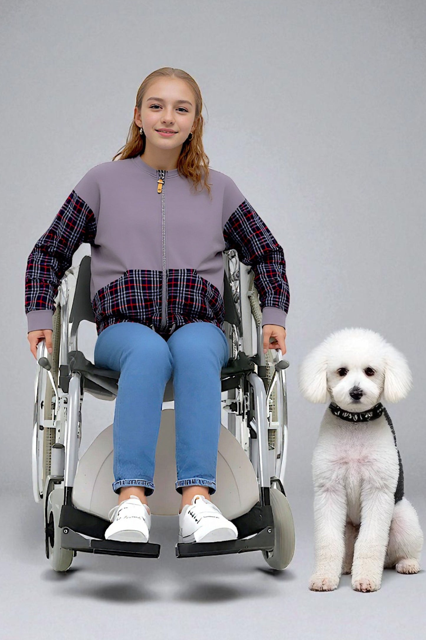 Adaptive Kids Sweatshirt: Magnetic Zipper, Easy-Undressing Sleeves