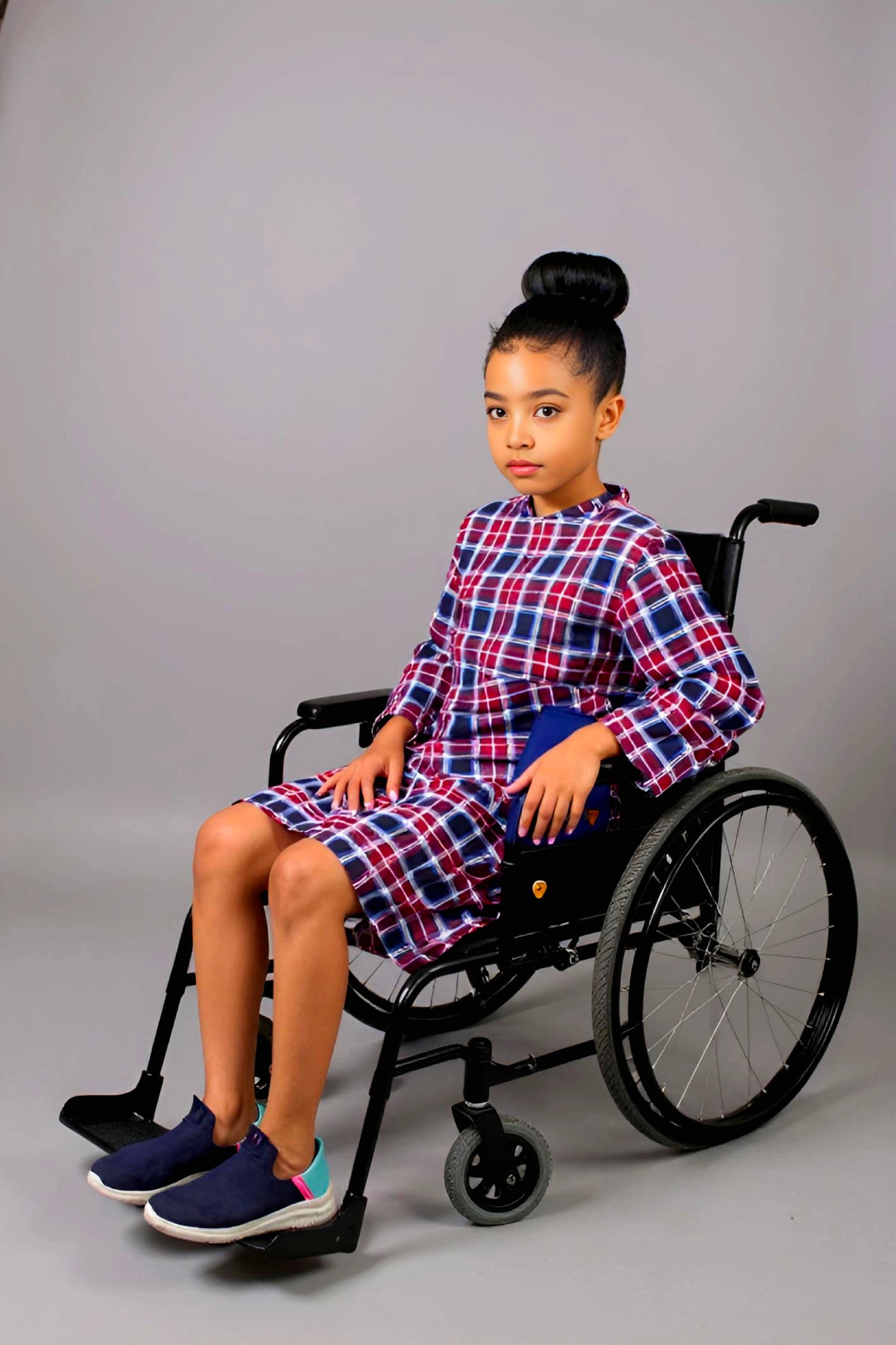 Kids Adaptive Stretch Woven Dress, Back Zipper & Sleeve Easy Undressing