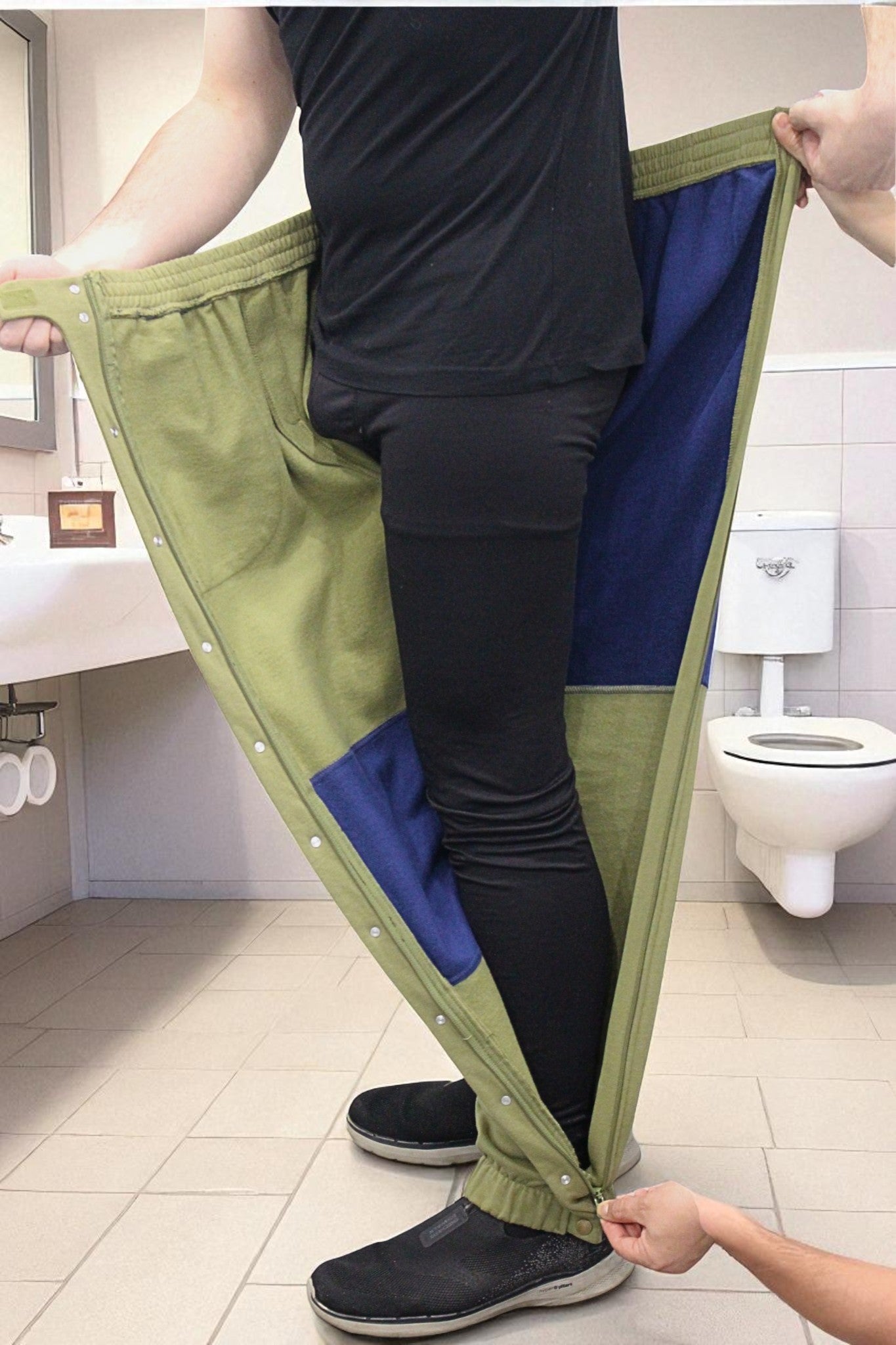 Adaptive Kids Jogger Pants: Adjustable Elastic Waist, Full Side Zipper for Easy Undressing