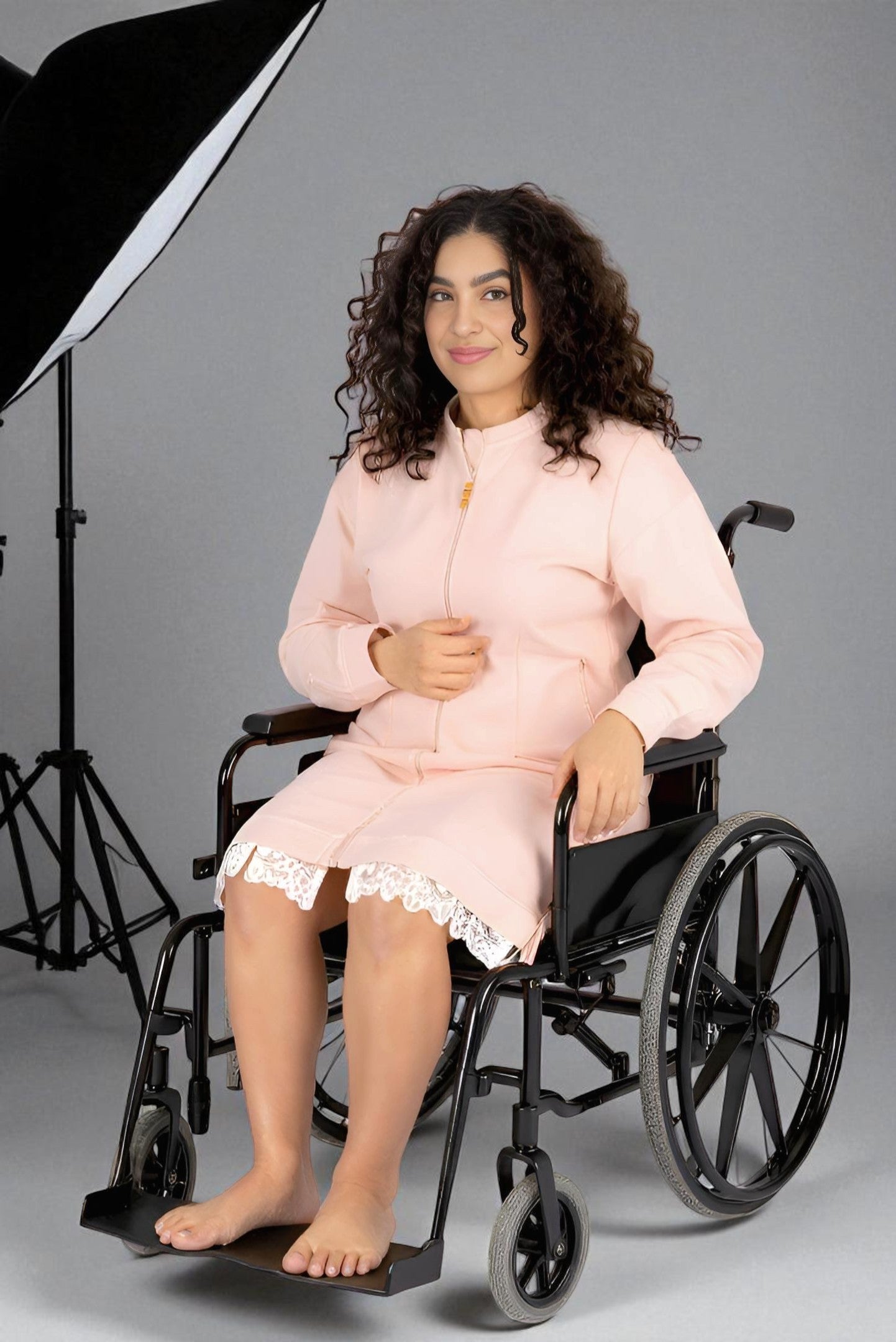Adaptive Kids Sweatshirt Dress with Full Front Zipper and Easy-Undressing Sleeves