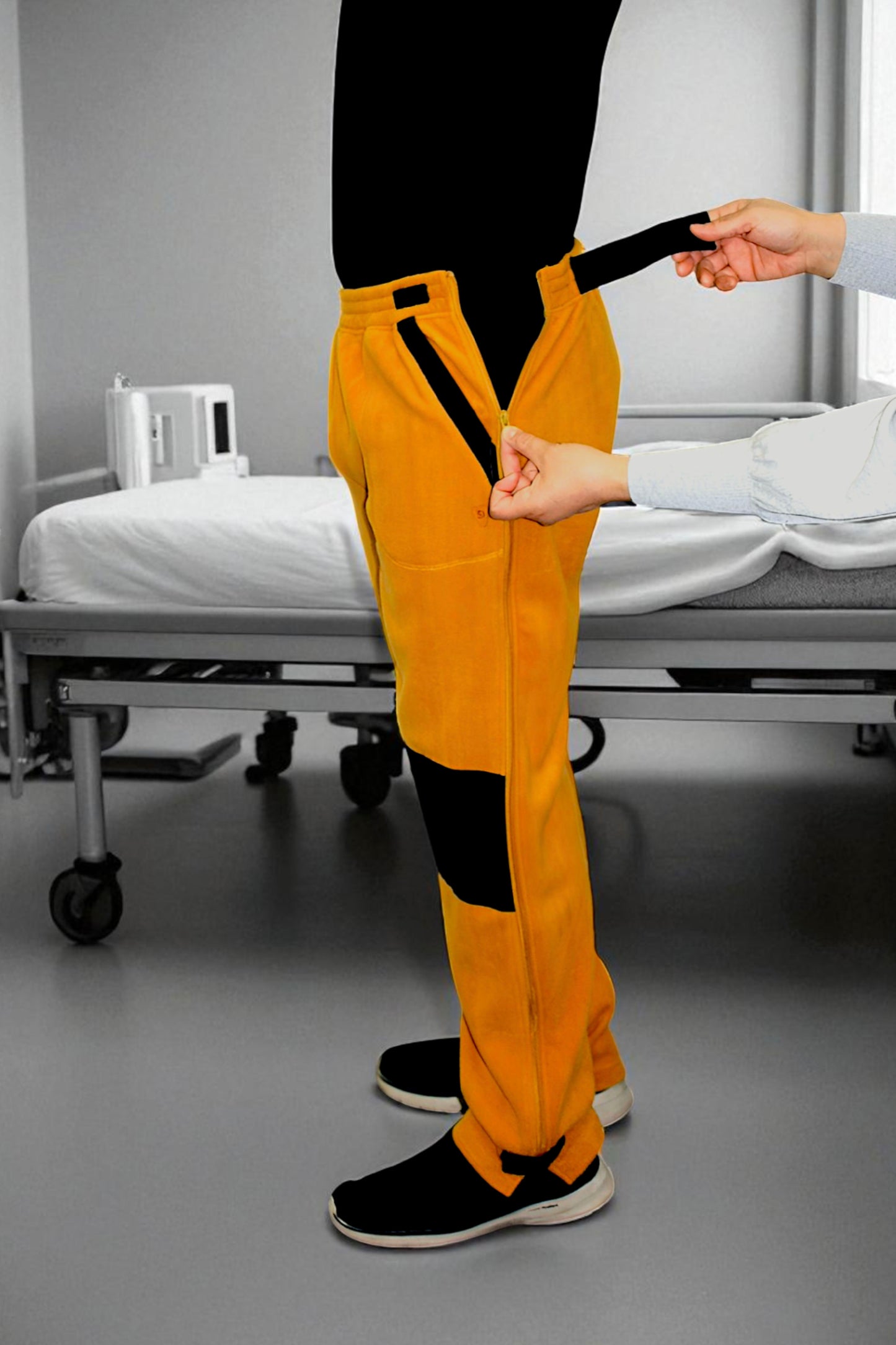 Adaptive Kids Polar Pants, Adjustable Waist, Knee Insert & Full Zipper for Easy Undressing