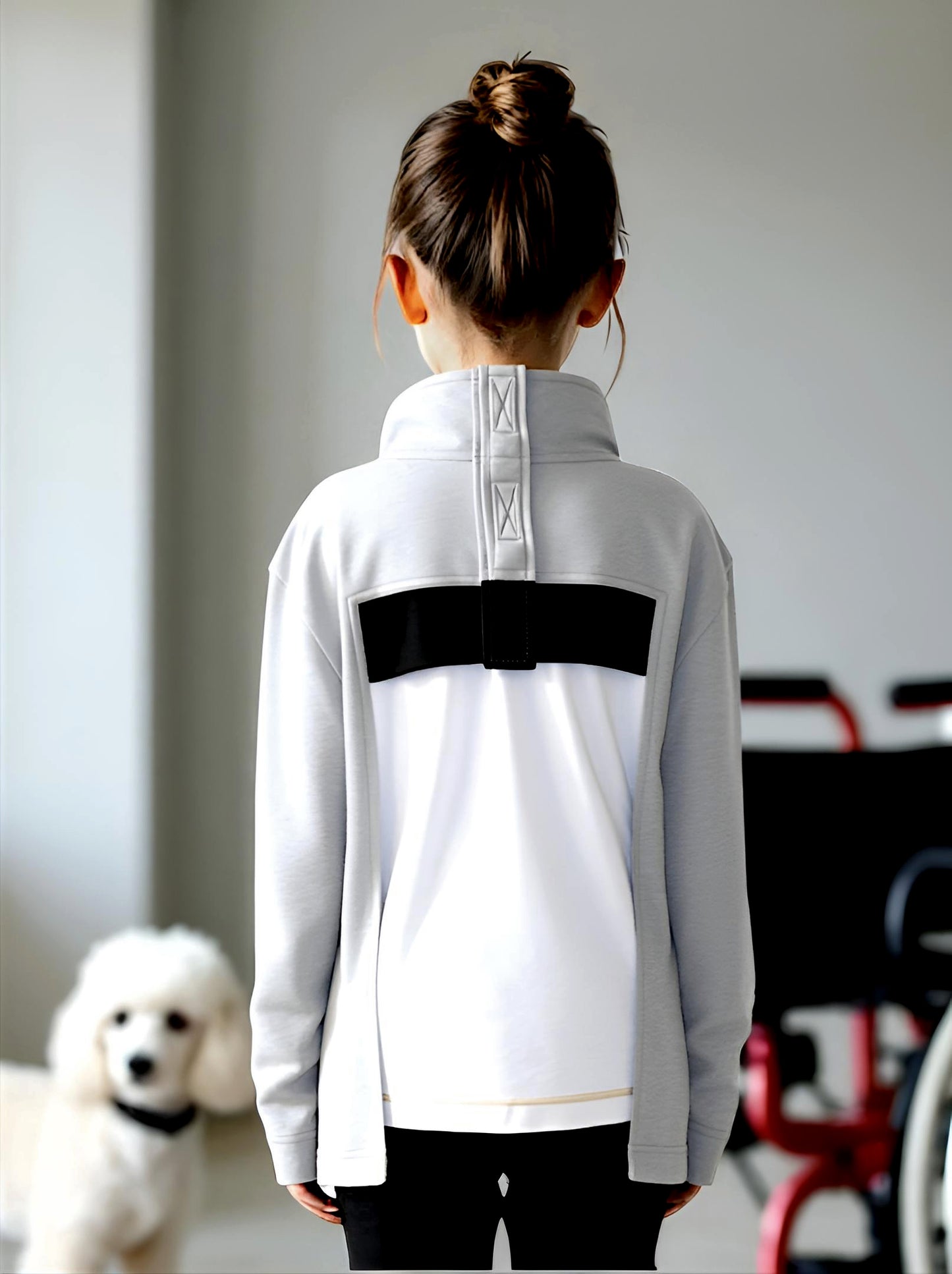 Adaptive Kids Jacket: Front Zipper, Back Flip-Flap Velcro, Easy-Undressing Sleeves