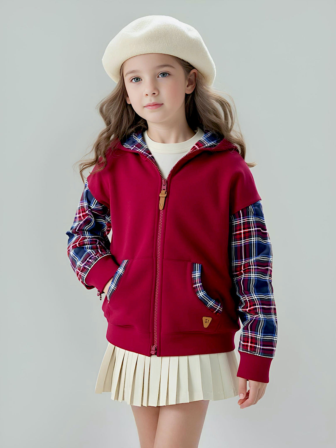 Adaptive Kids Hoodie with Cargo Pocket & Magnetic Zipper for Easy Undressing