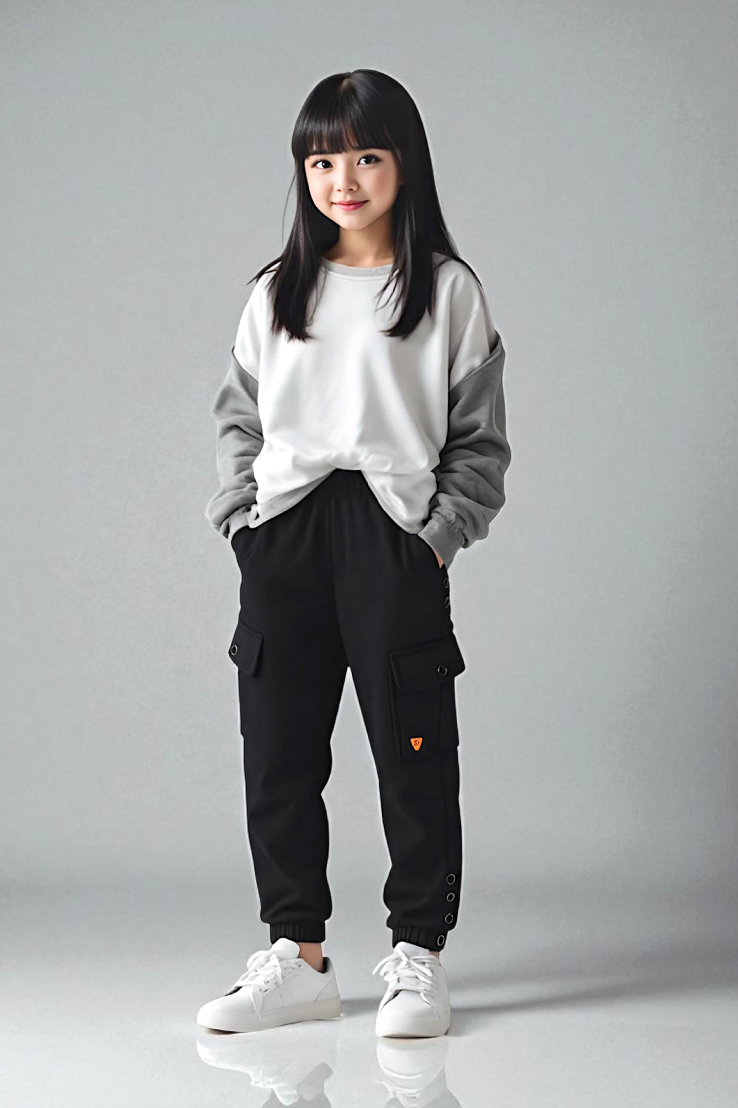 Adaptive Kids Cargo Joggers Pants: Elastic Waist, And Easy-Undressing Side Zipper