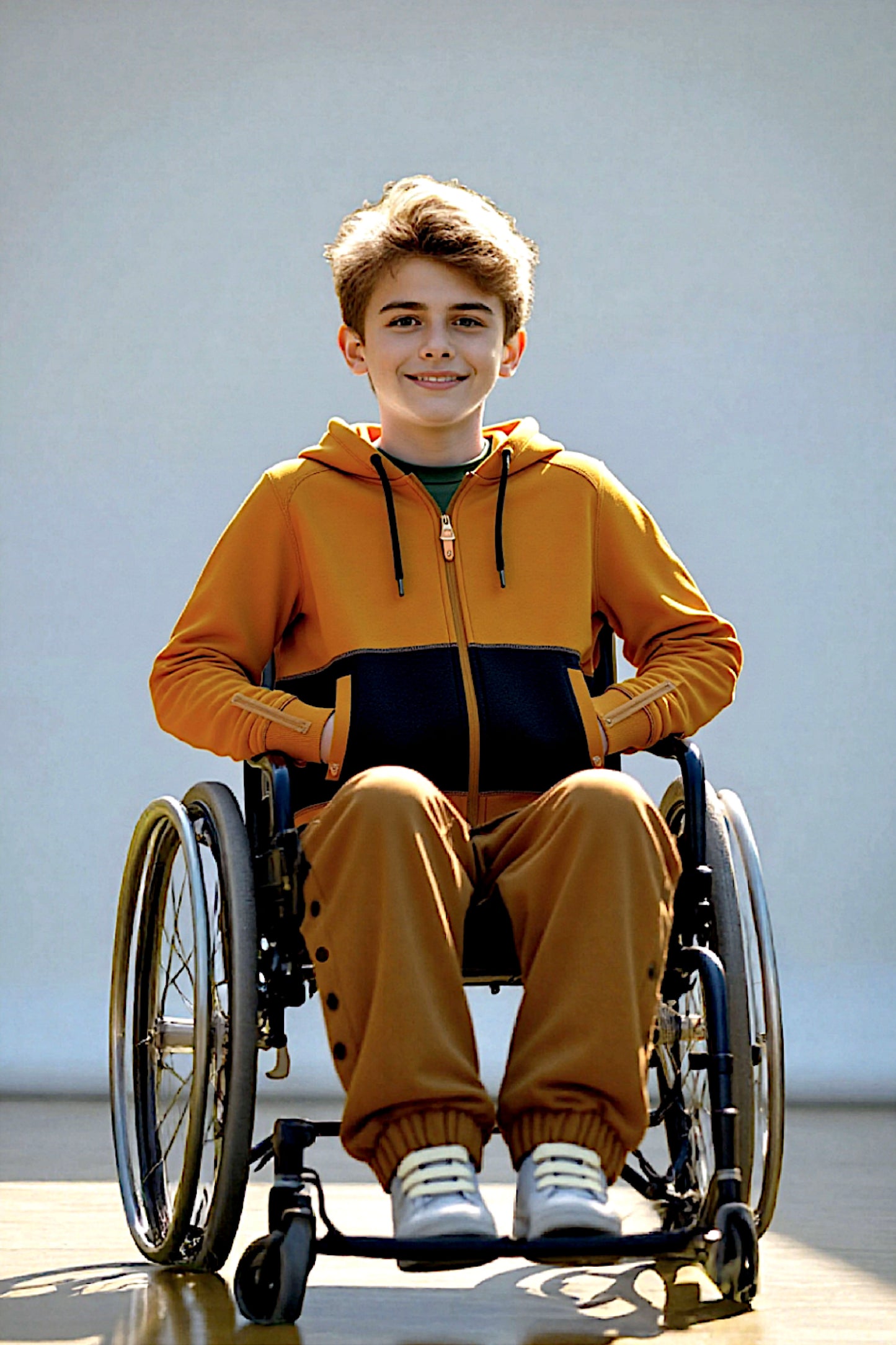 Adaptive Kids Hoodie with Magnetic Zipper & Easy-Undress Sleeves