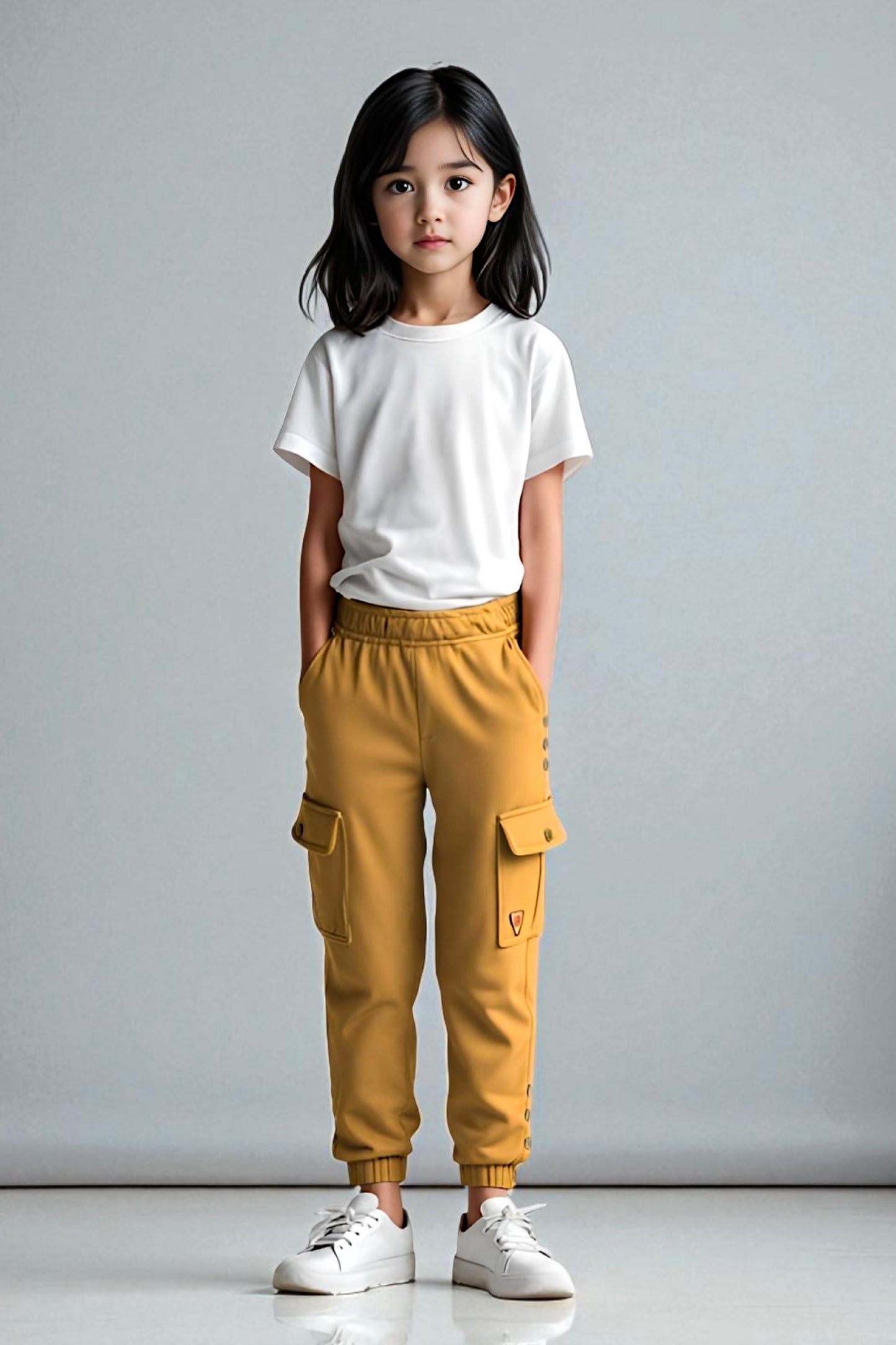 Adaptive Kids Cargo Joggers Pants: Elastic Waist, And Easy-Undressing Side Zipper