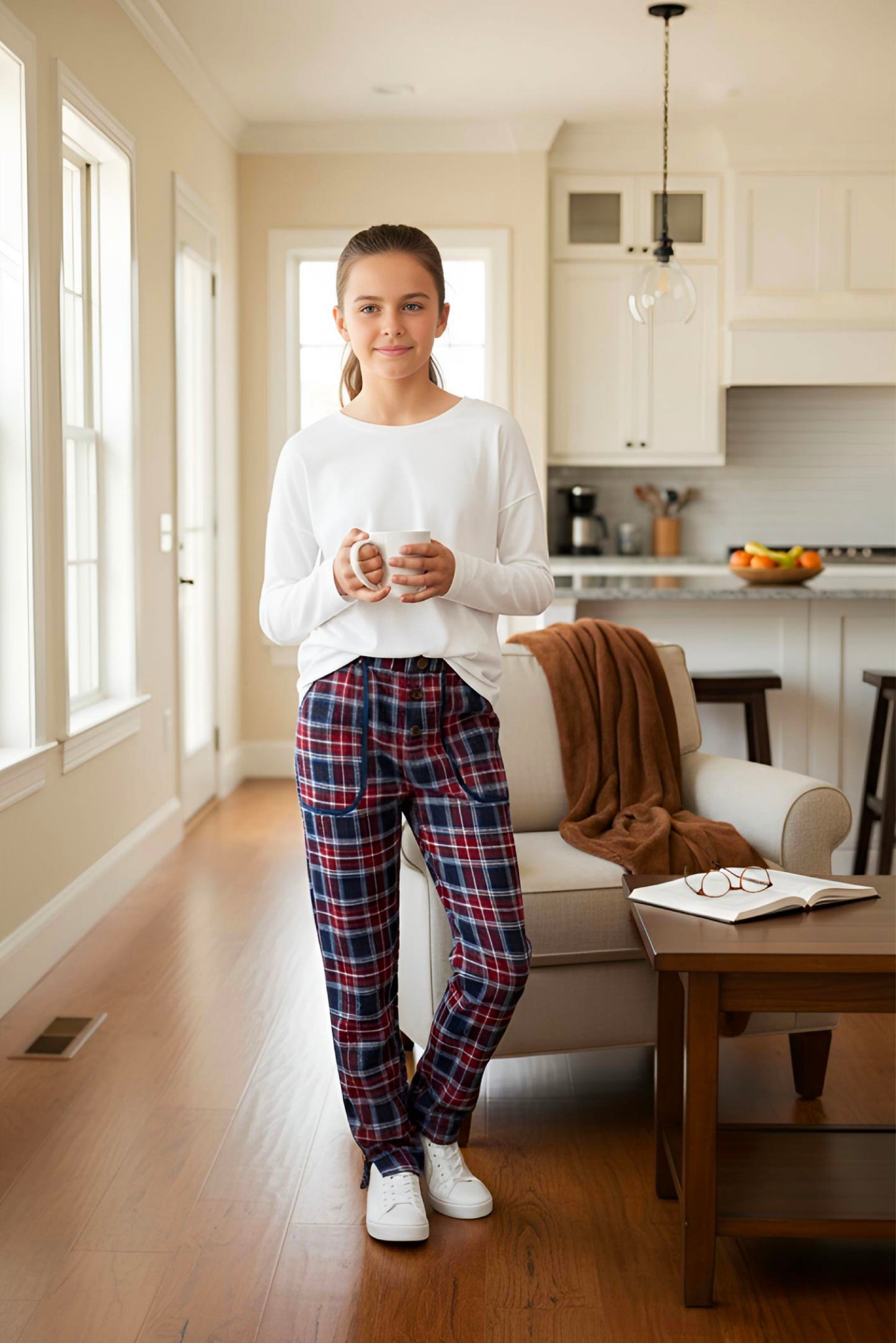 Adaptive Kids Stretch Pants: Elastic Waistband, Full Side Zipper for Easy Undressing