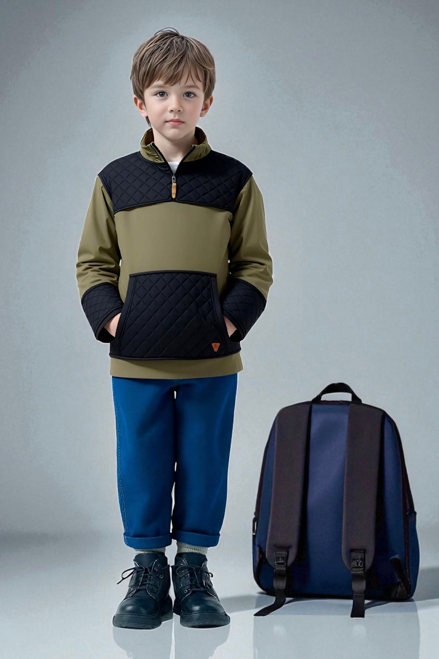 Adaptive Kids Unisex Sweatshirt: Front Zipper and Easy-Undressing Sleeves