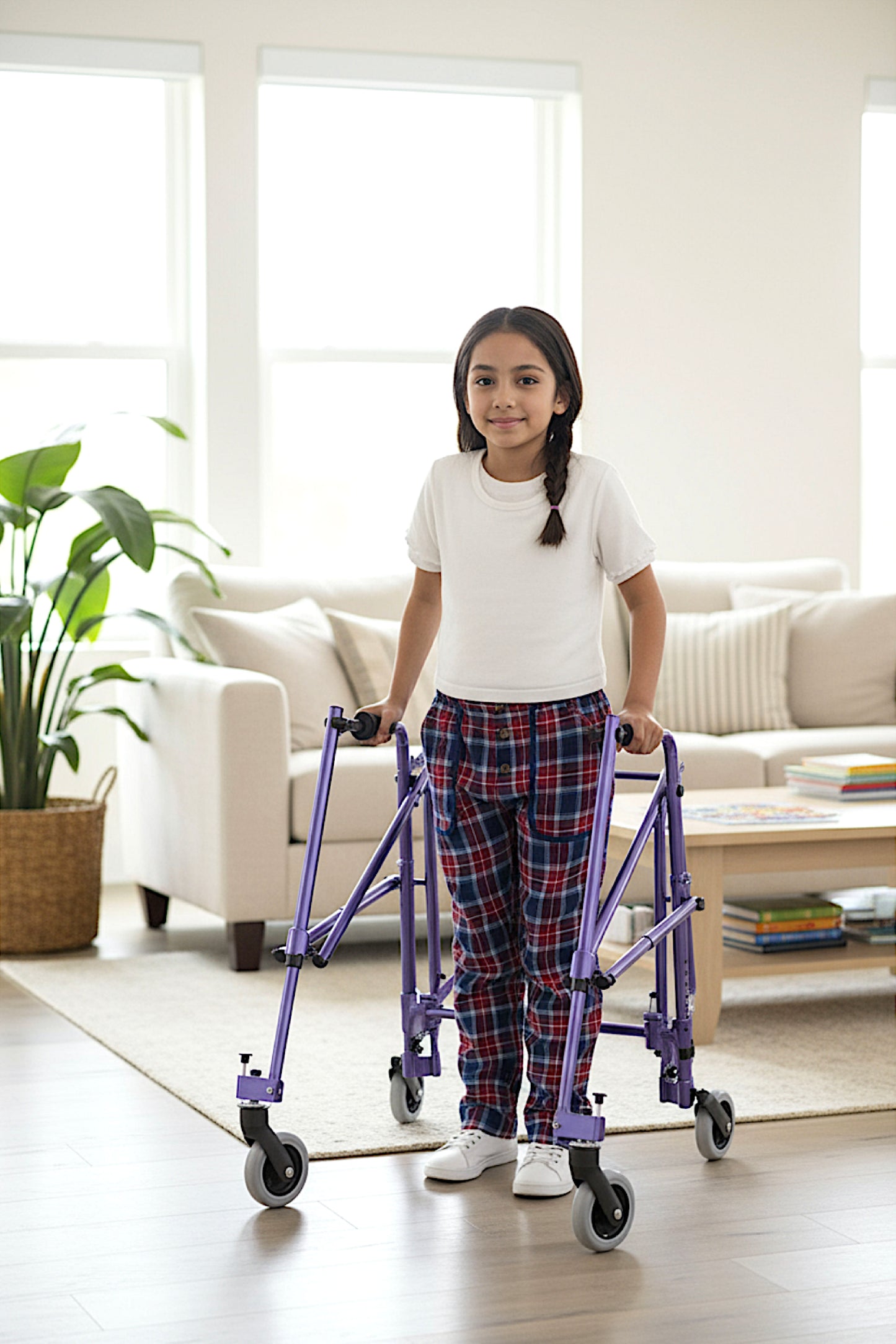 Adaptive Kids Stretch Pants: Elastic Waistband, Full Side Zipper for Easy Undressing