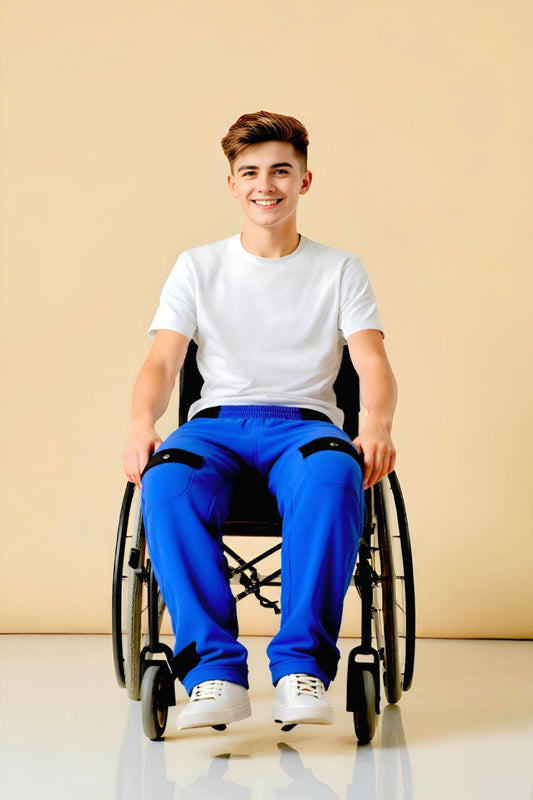 Adaptive Kids Polar Pants: Adjustable Waist, Full Side Zipper for Easy Undressing