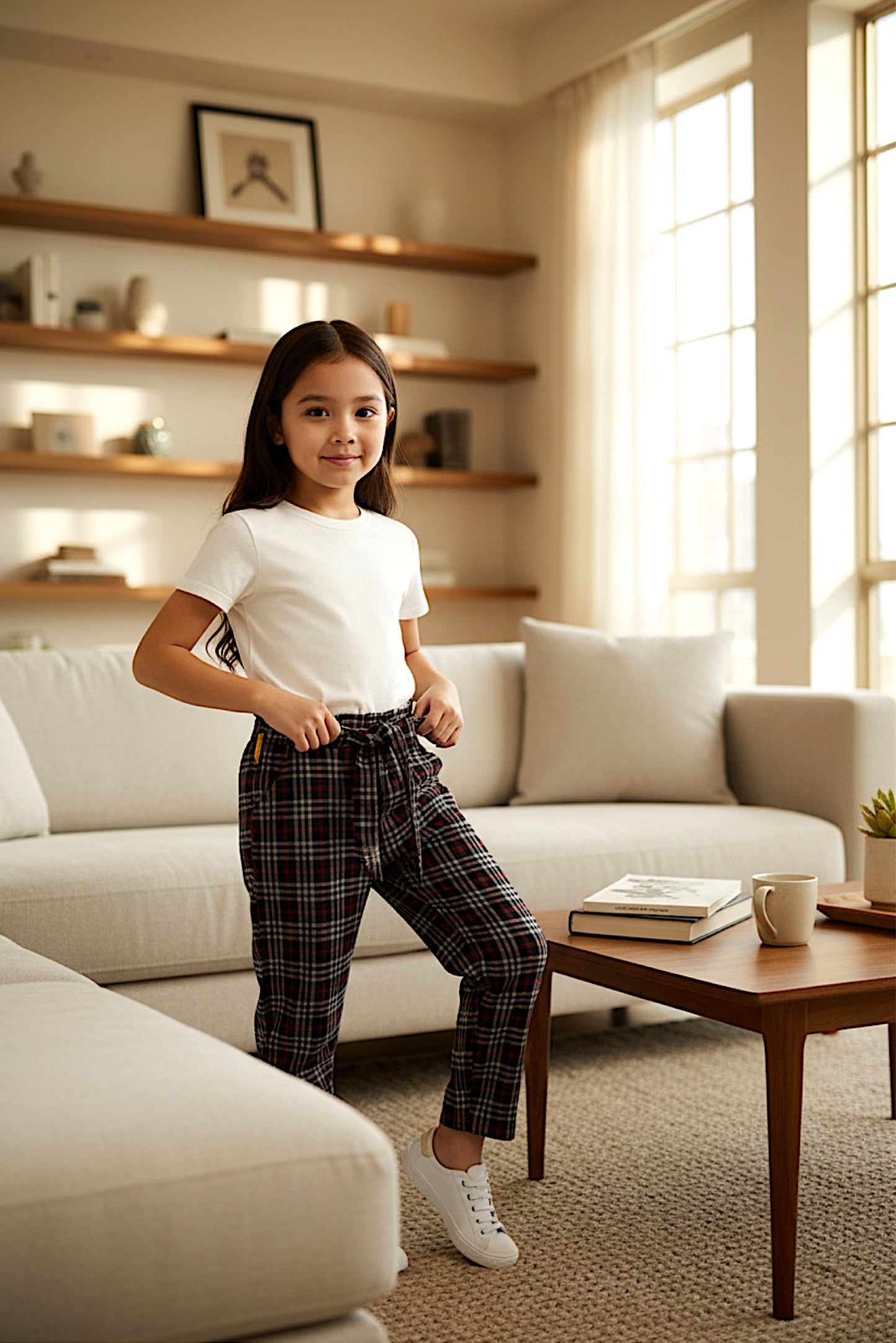 Adaptive Kids Stretch Pants: Elastic Waistband, Full Side Zipper for Easy Undressing