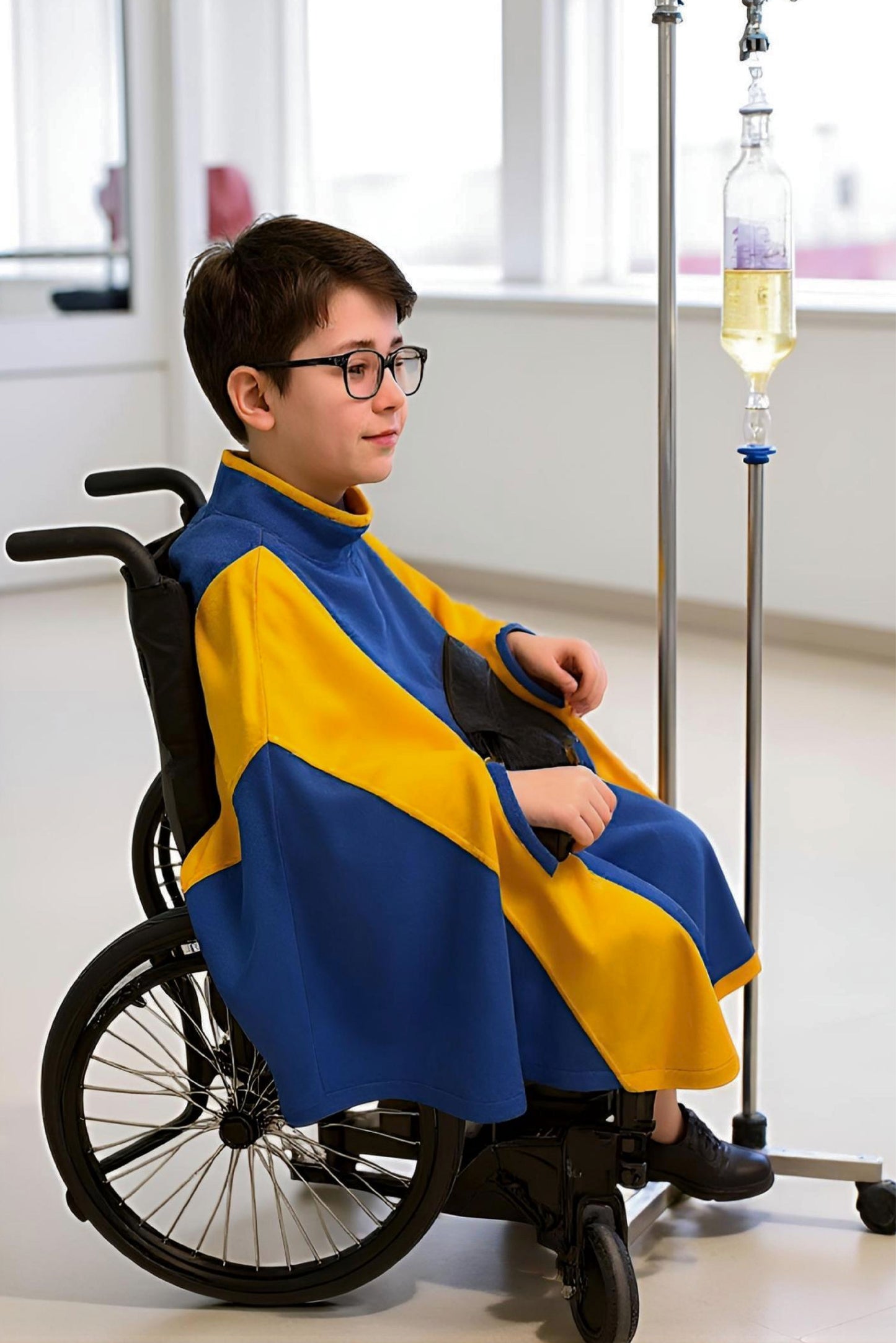 Easy-Wear Adaptive Unisex Poncho for Kids and Teens