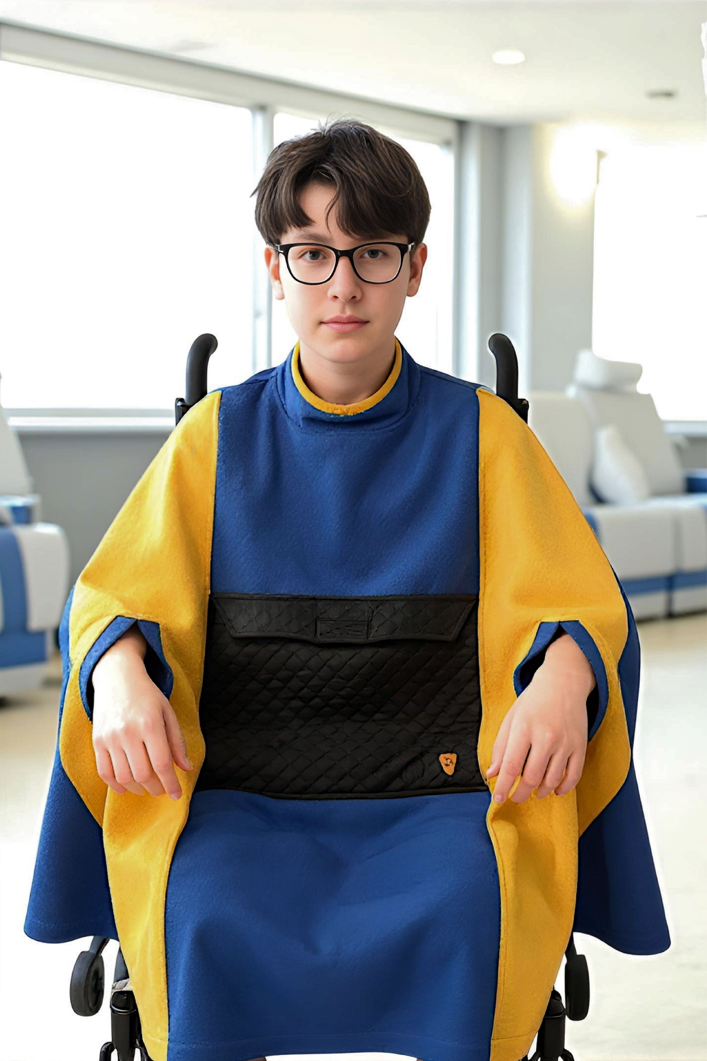 Easy-Wear Adaptive Unisex Poncho for Kids and Teens