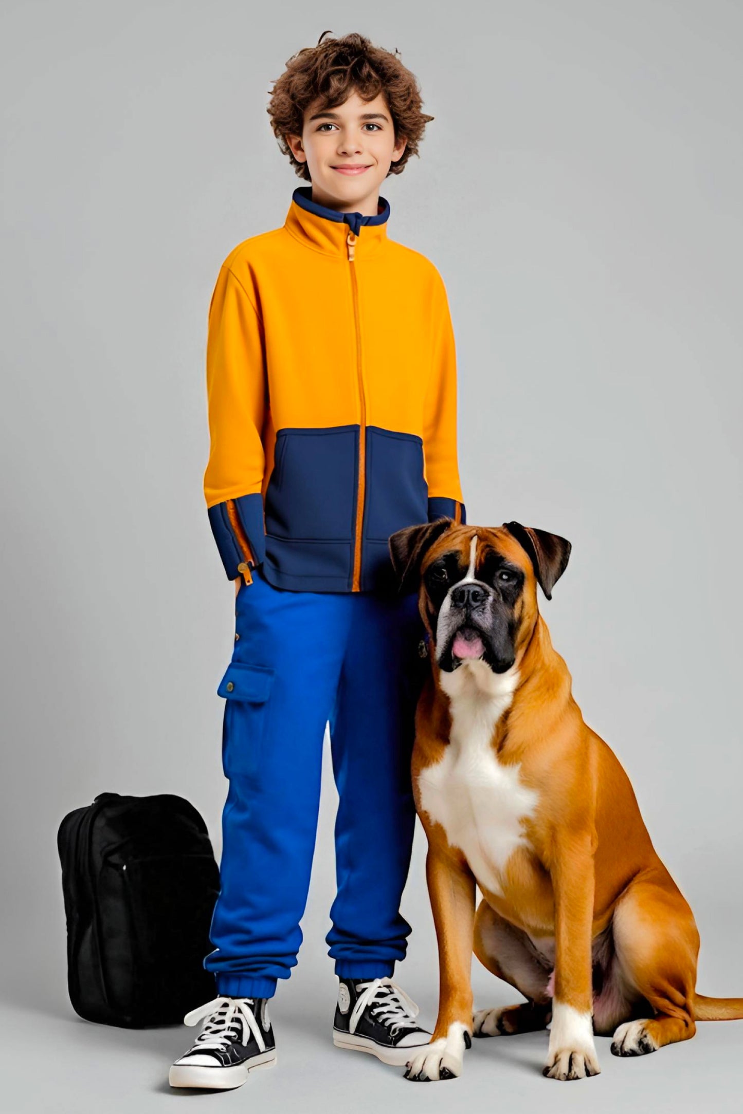 Adaptive Kids Jacket: Front Full Zipper, Cargo Pocket, Easy-Undressing Sleeves