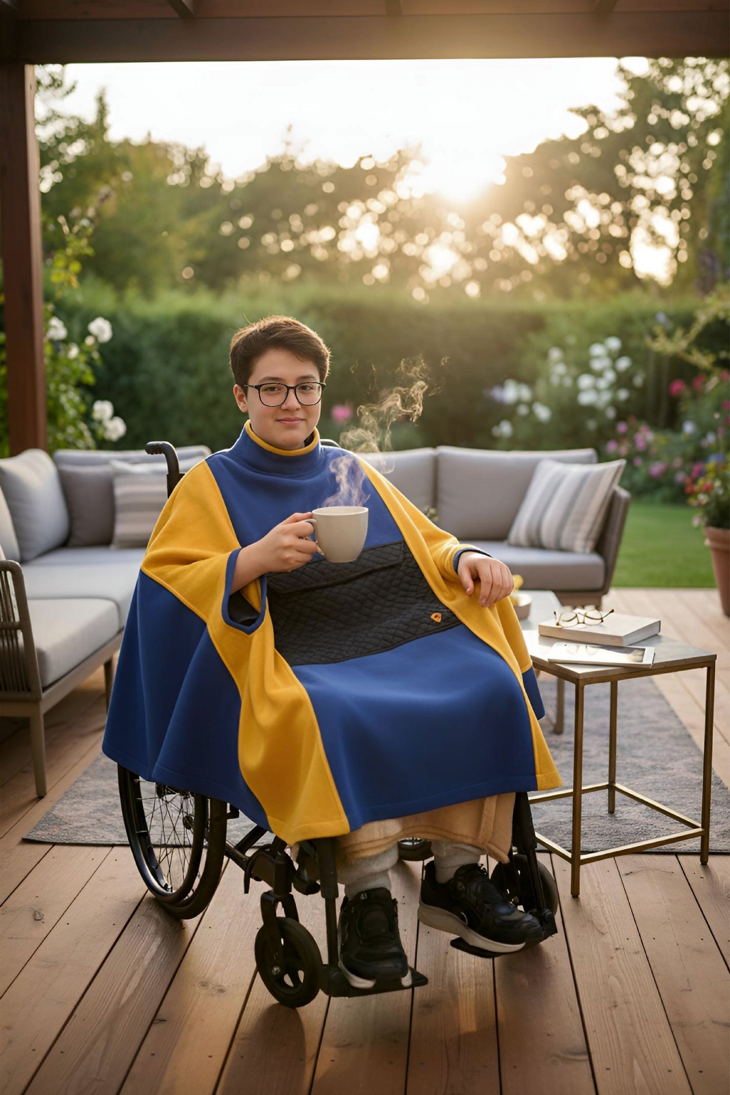 Easy-Wear Adaptive Unisex Poncho for Kids and Teens