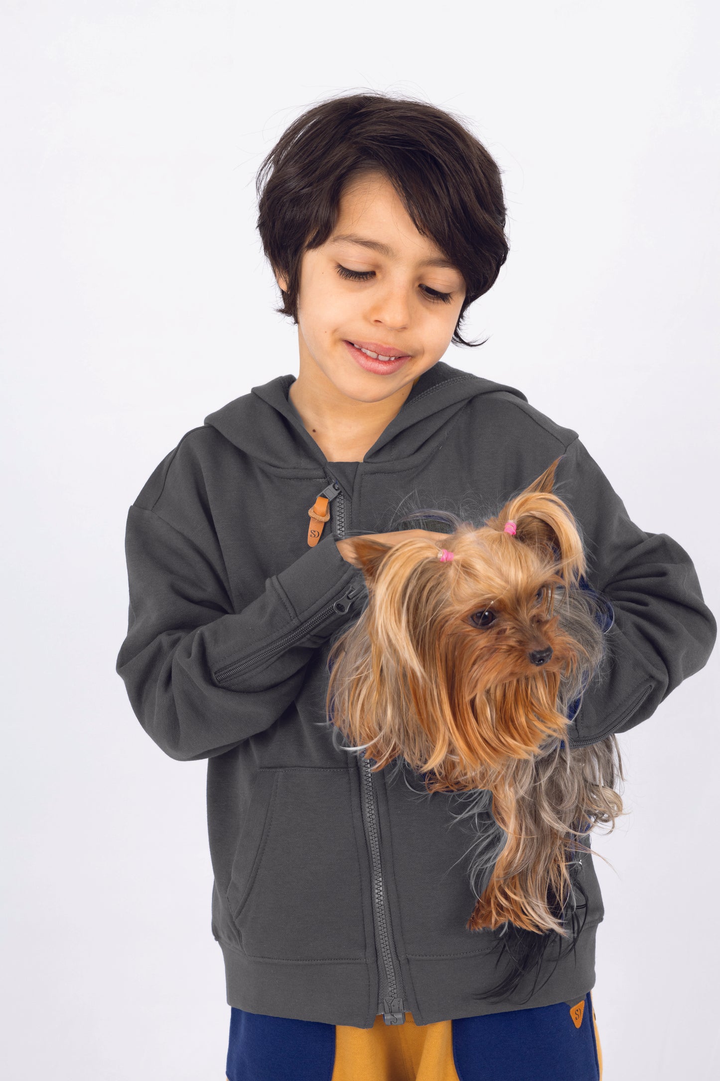 Adaptive Kids Hoodie: Front Magnetic Zipper and Easy-Undressing Sleeves